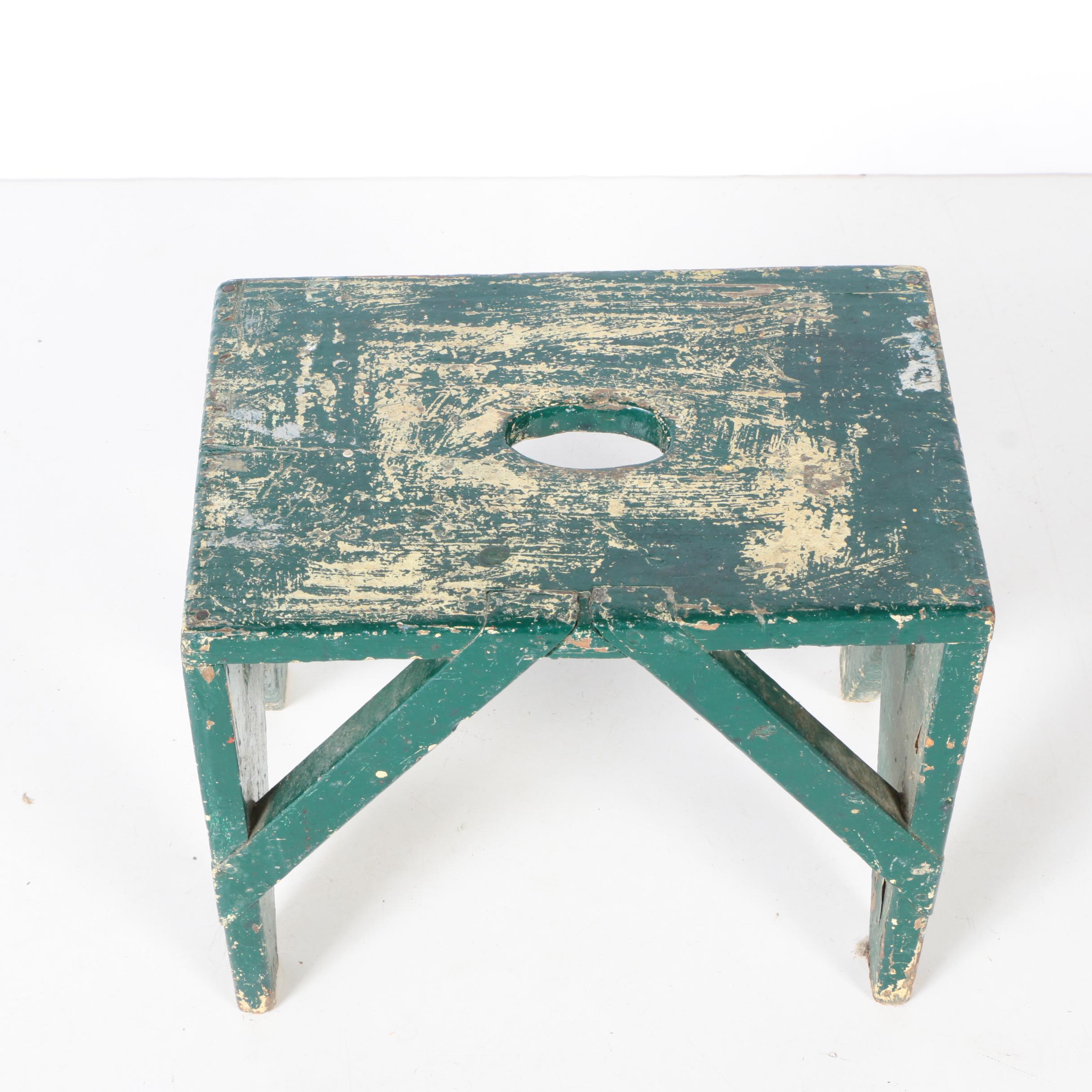 Three Vintage Wooden Stools