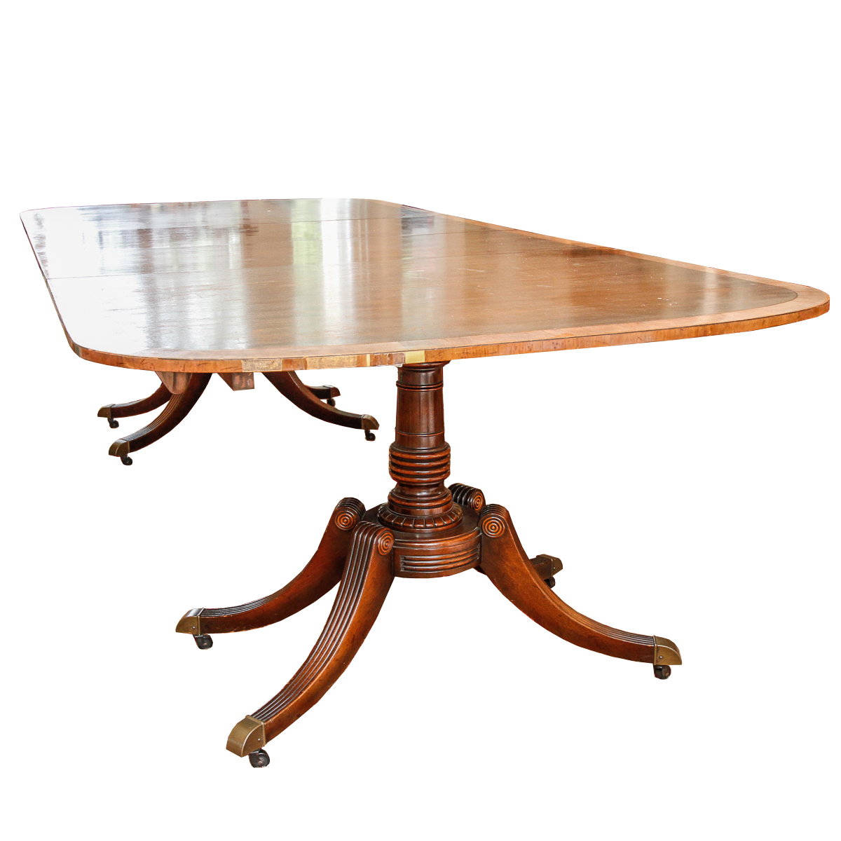 Regency Style Double-Pedestal Mahogany Dining Table