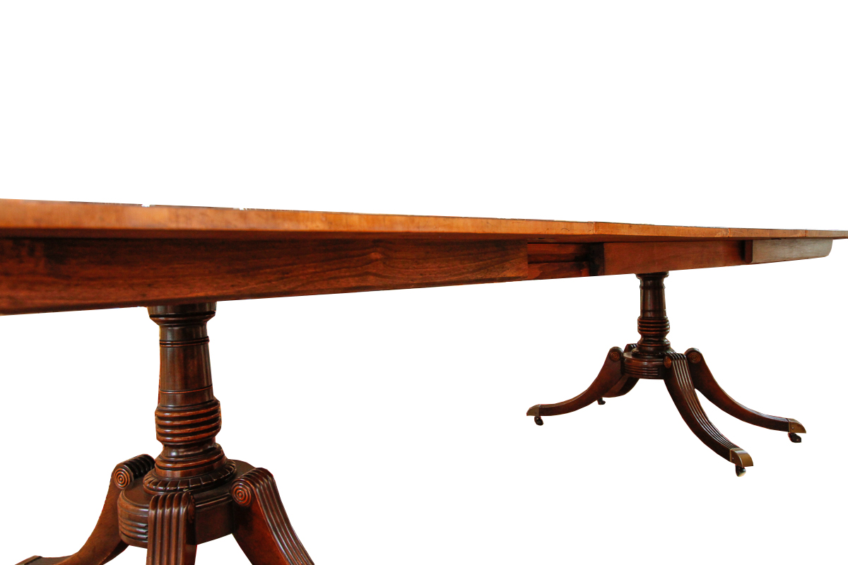 Regency Style Double-Pedestal Mahogany Dining Table