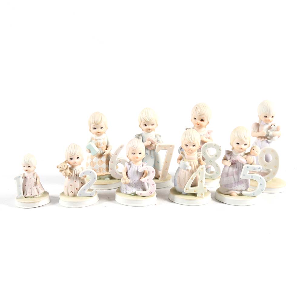 Vintage Lefton China Birthday Figurines