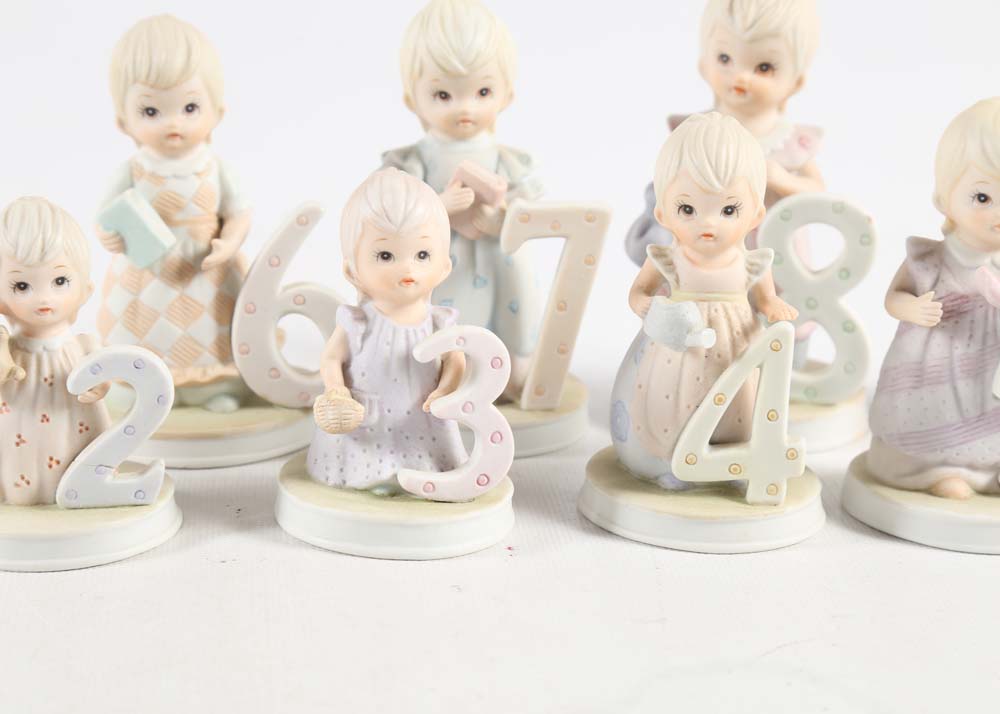 Vintage Lefton China Birthday Figurines