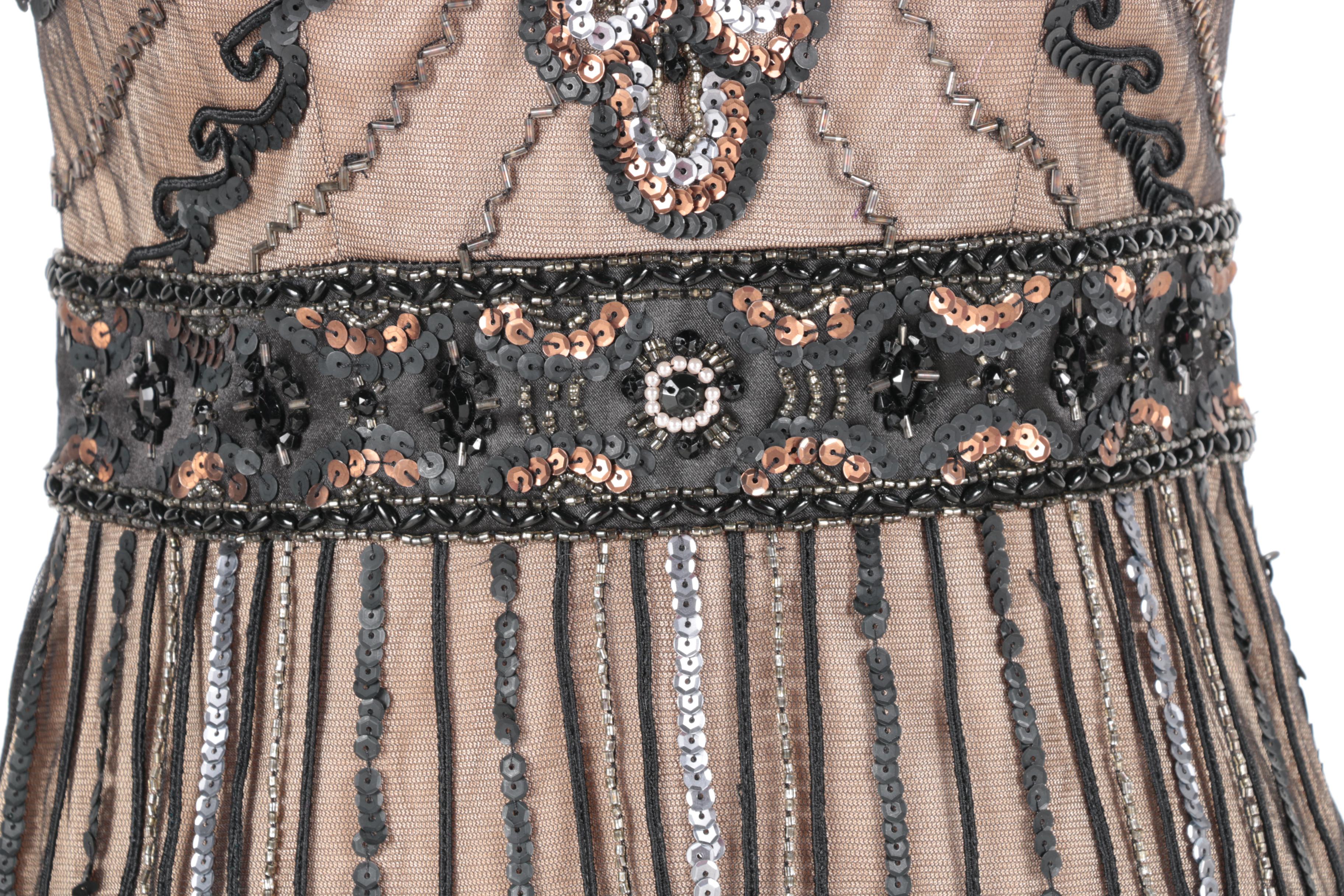 Sue Wong Nocturne Art Deco Inspired Embellished Dress