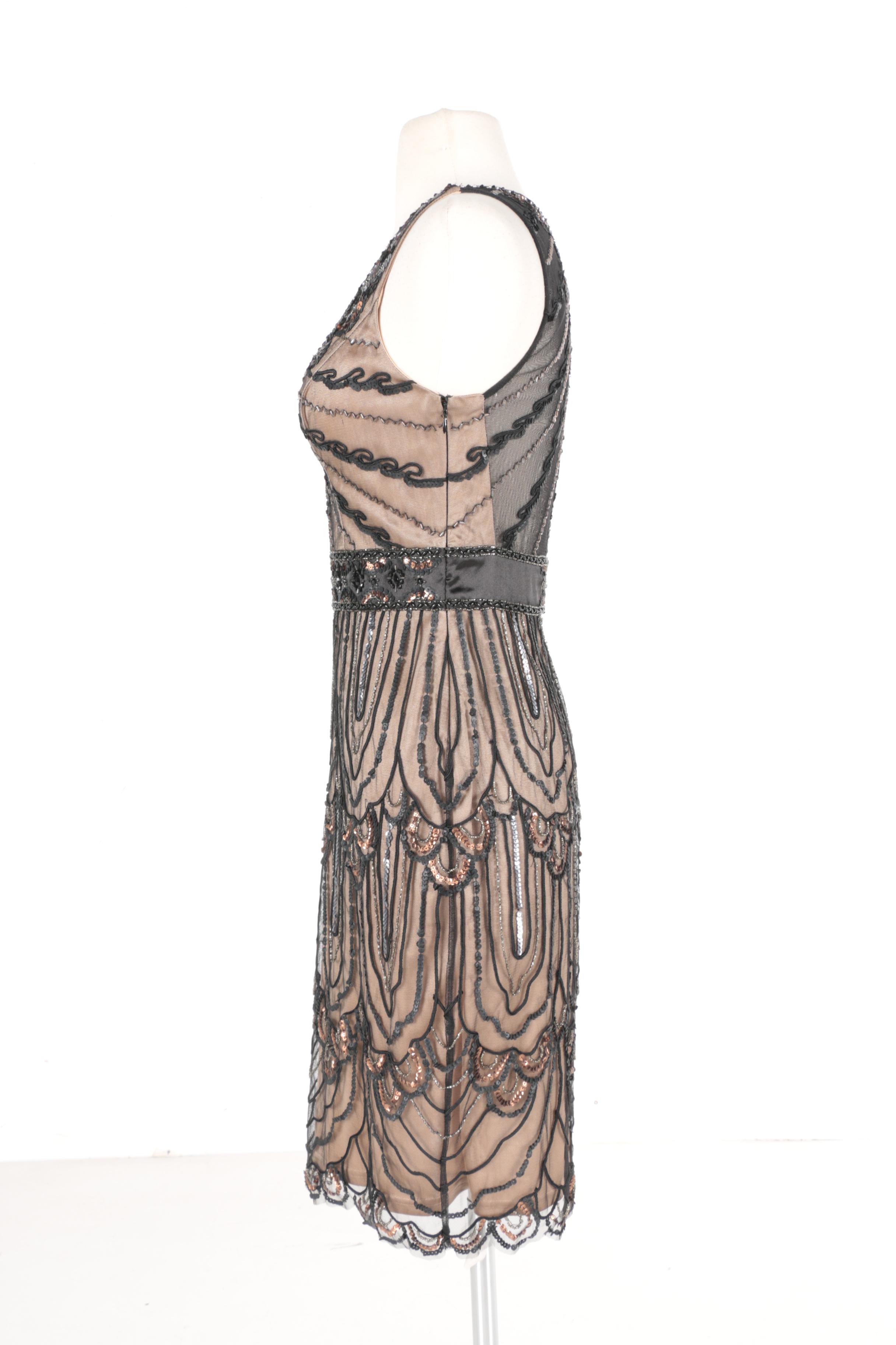 Sue Wong Nocturne Art Deco Inspired Embellished Dress
