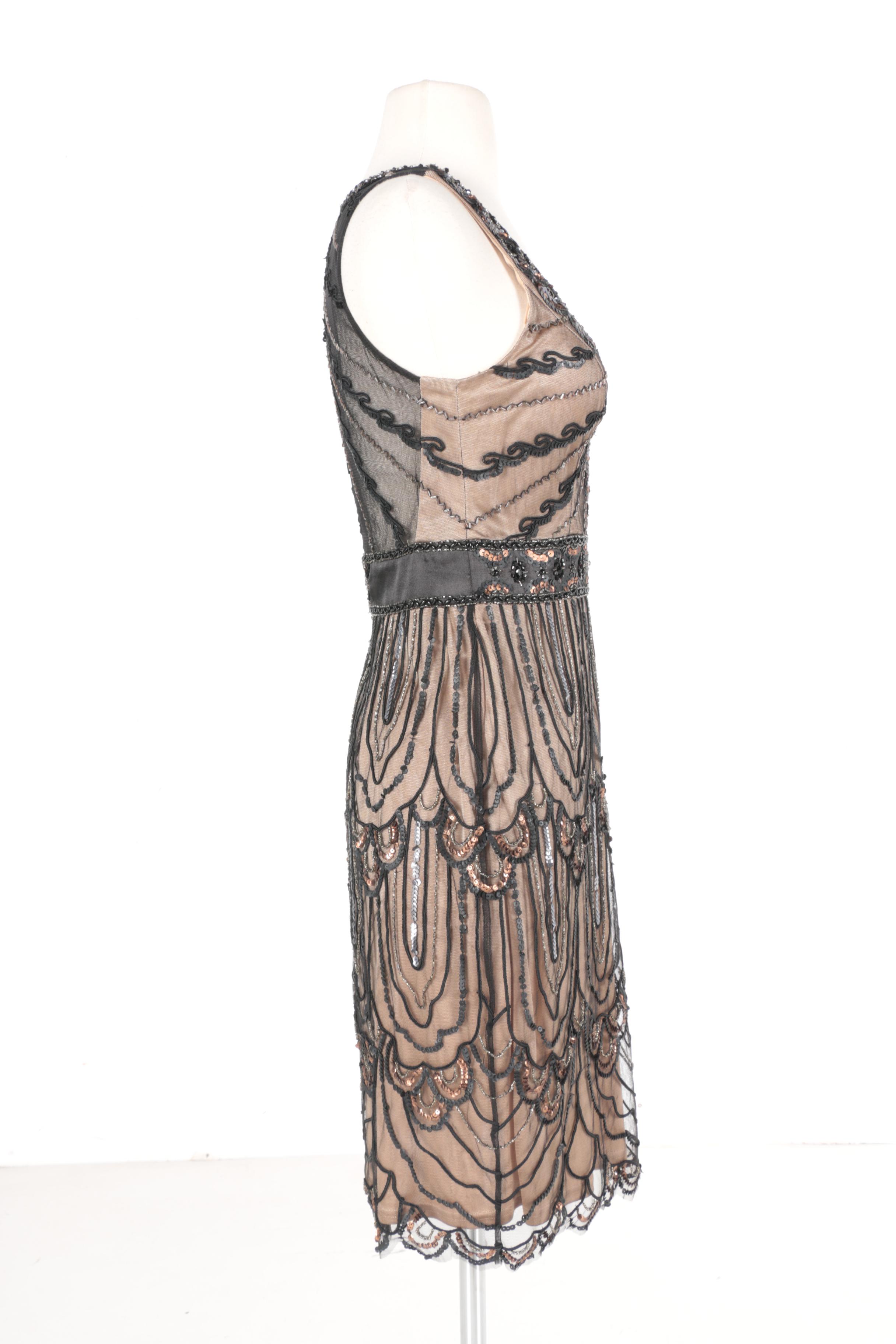 Sue Wong Nocturne Art Deco Inspired Embellished Dress