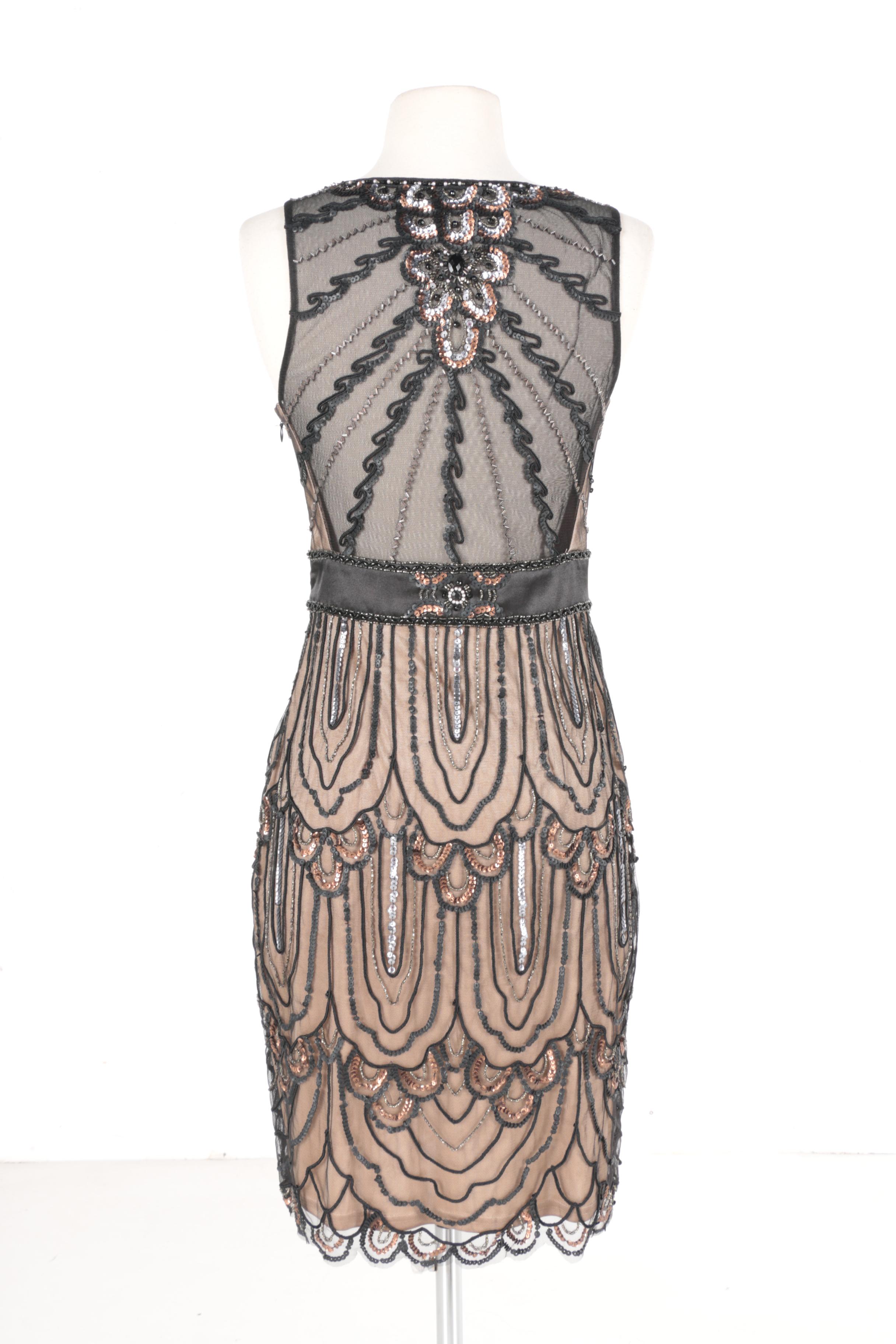 Sue Wong Nocturne Art Deco Inspired Embellished Dress