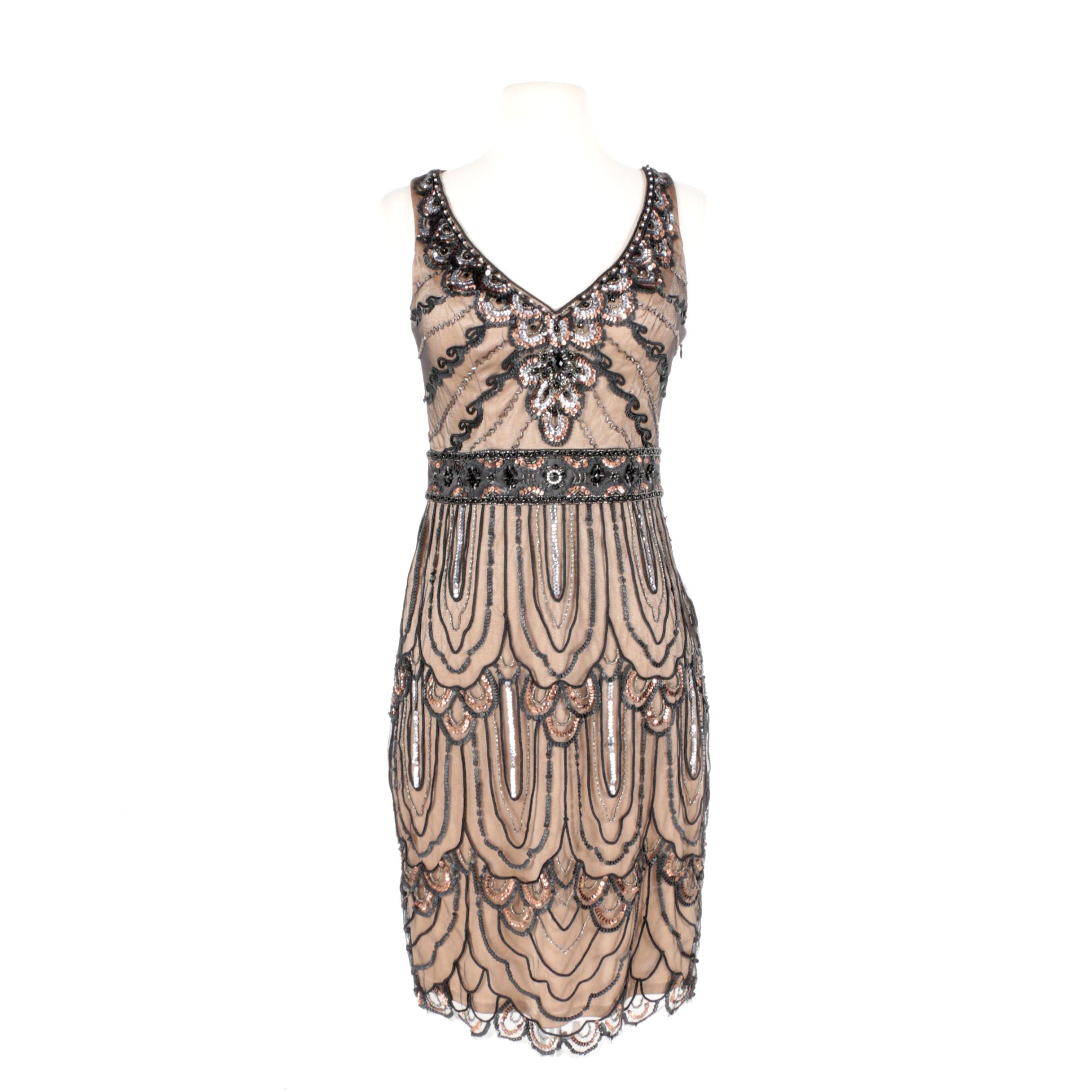 Sue Wong Nocturne Art Deco Inspired Embellished Dress