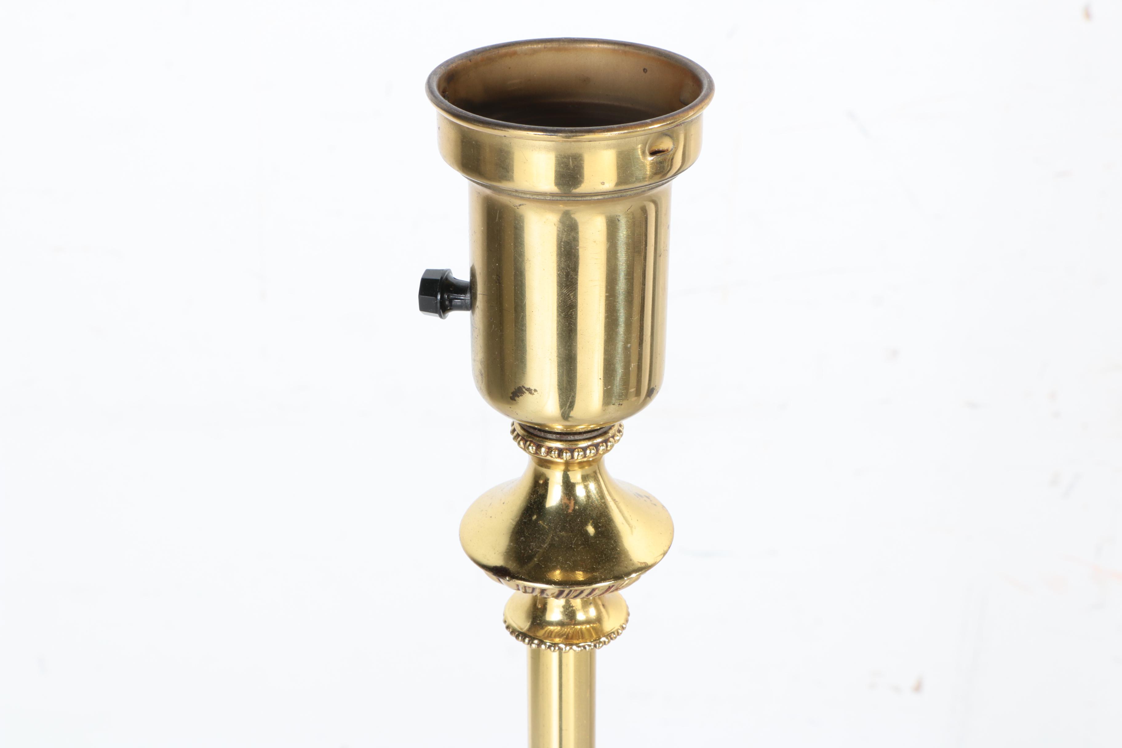 Torchiere Brass Tone Floor Lamp