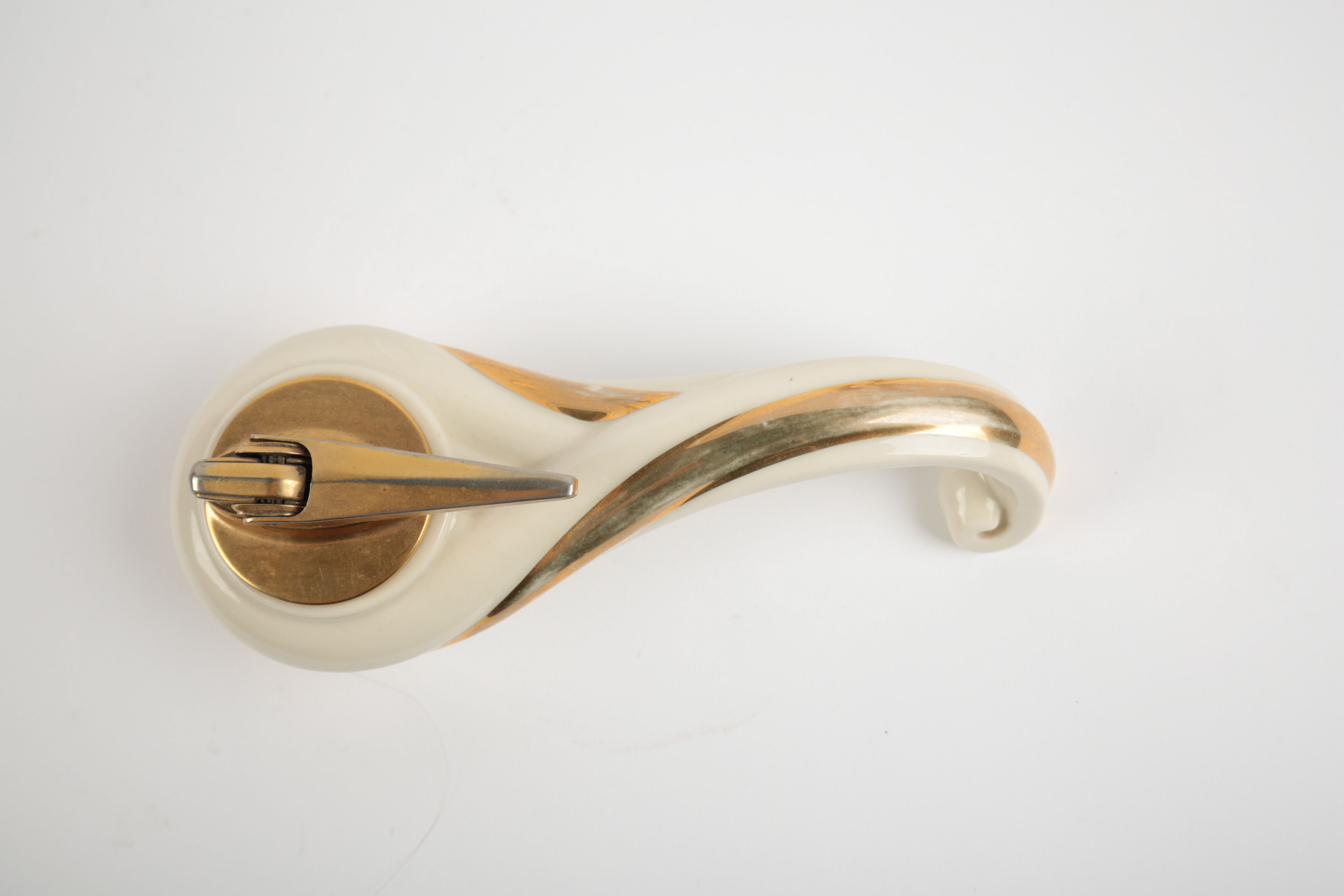 Brass and Porcelain Home Decor Including a Ronson Lighter