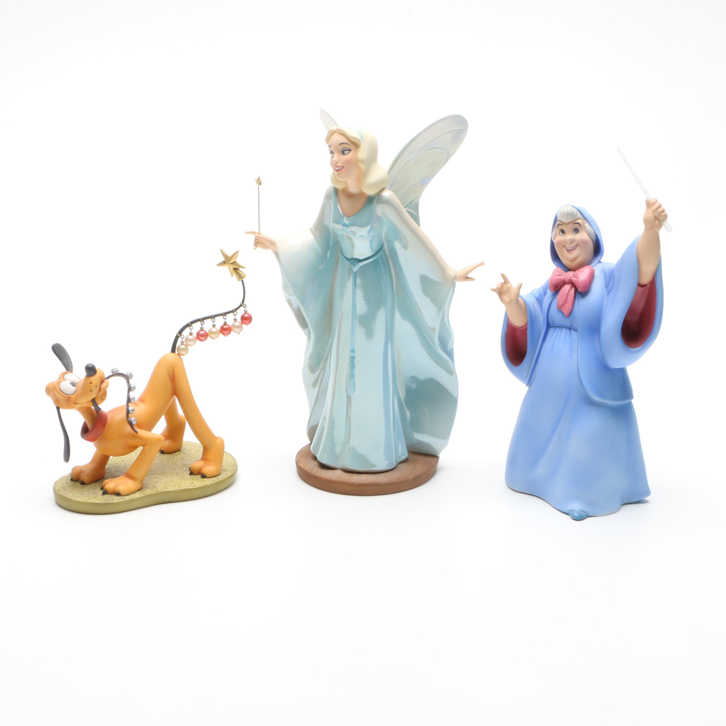 Classic Disney Figurines Including "The Fairy Godmother" from Cinderella