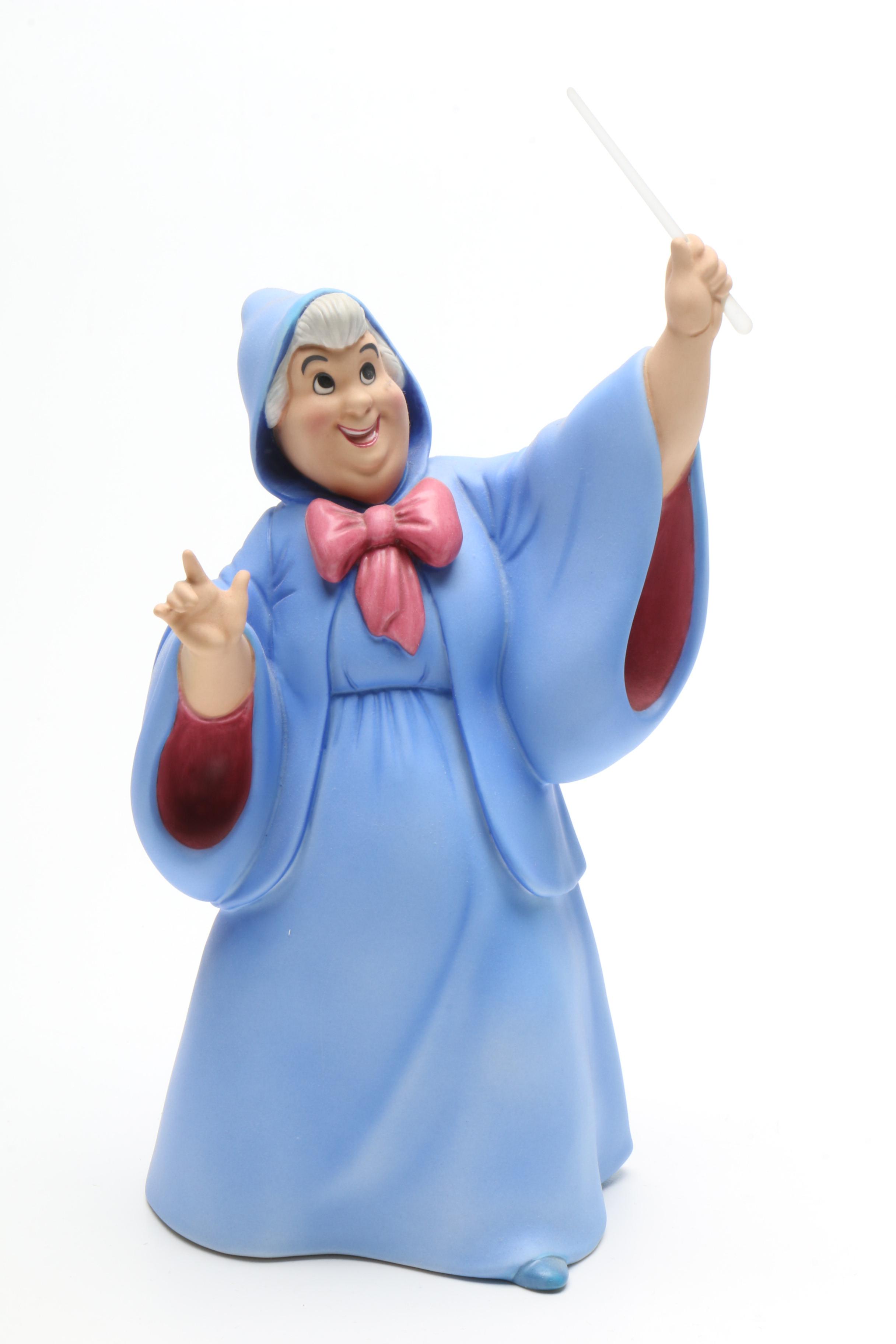 Classic Disney Figurines Including "The Fairy Godmother" from Cinderella