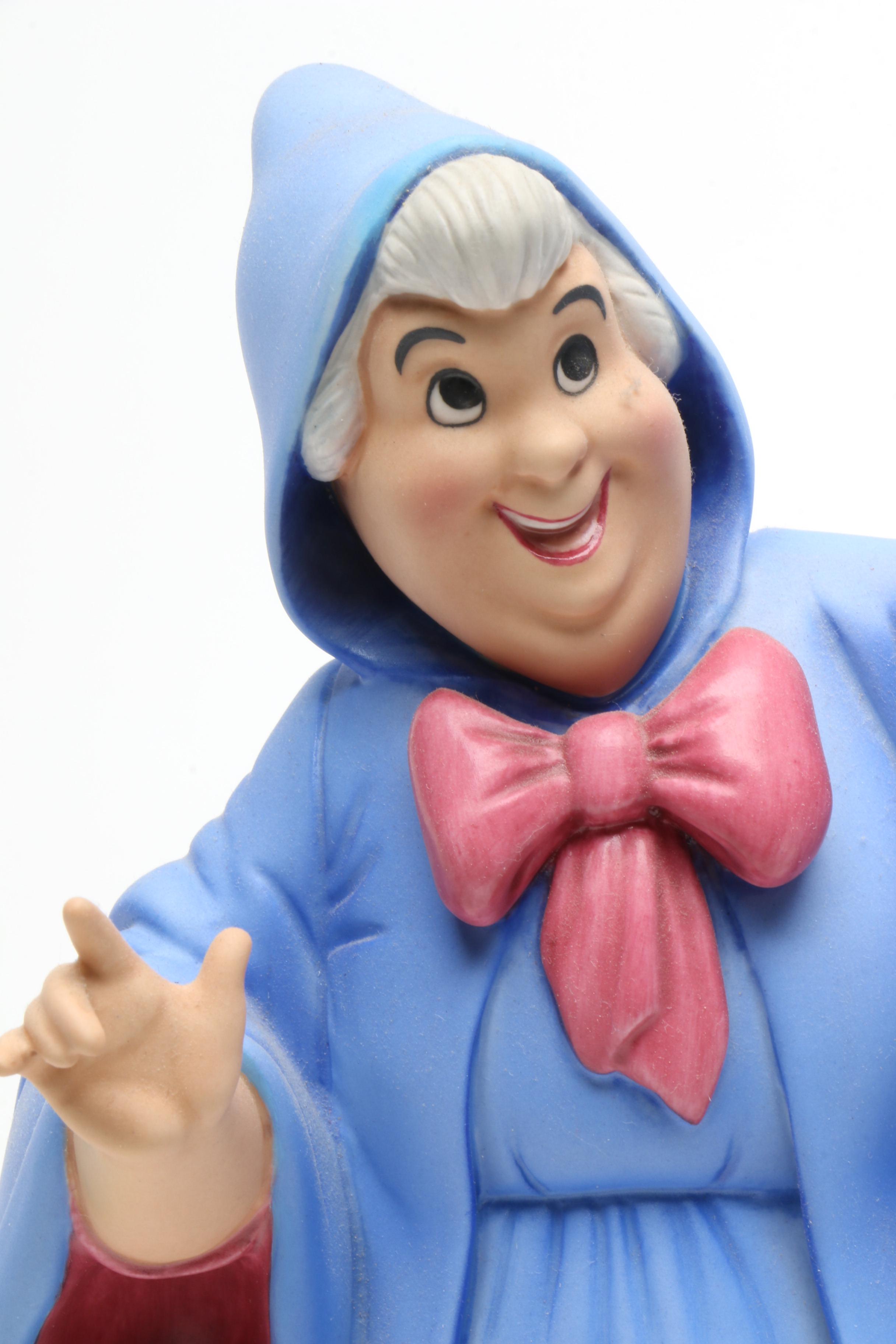Classic Disney Figurines Including "The Fairy Godmother" from Cinderella