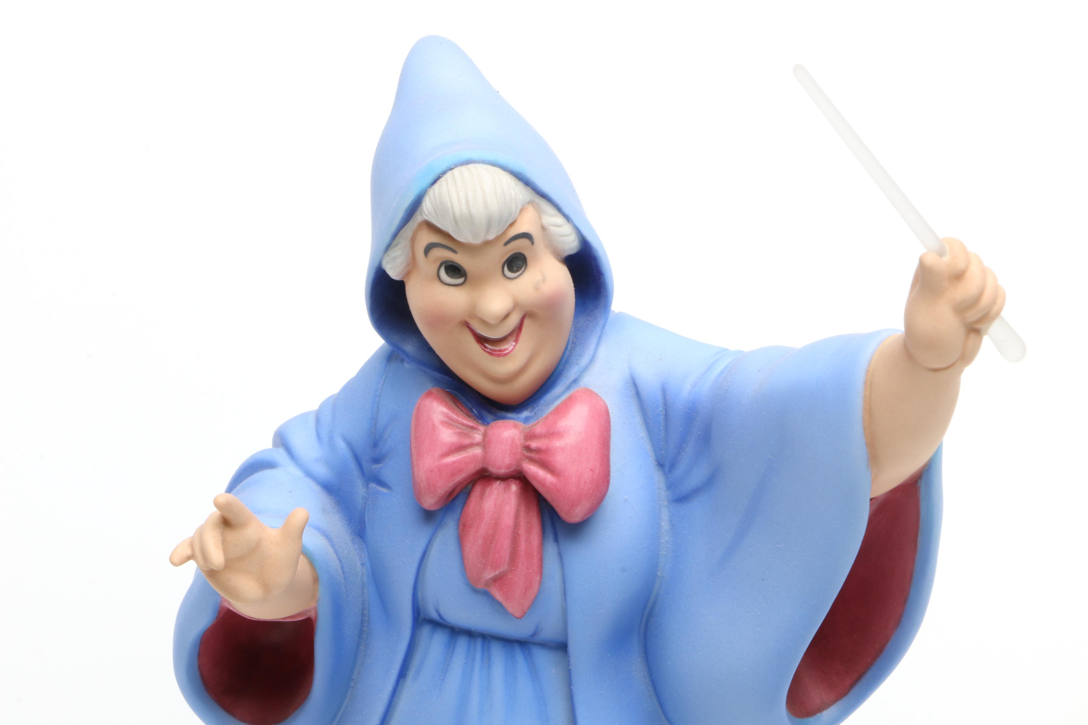 Classic Disney Figurines Including "The Fairy Godmother" from Cinderella