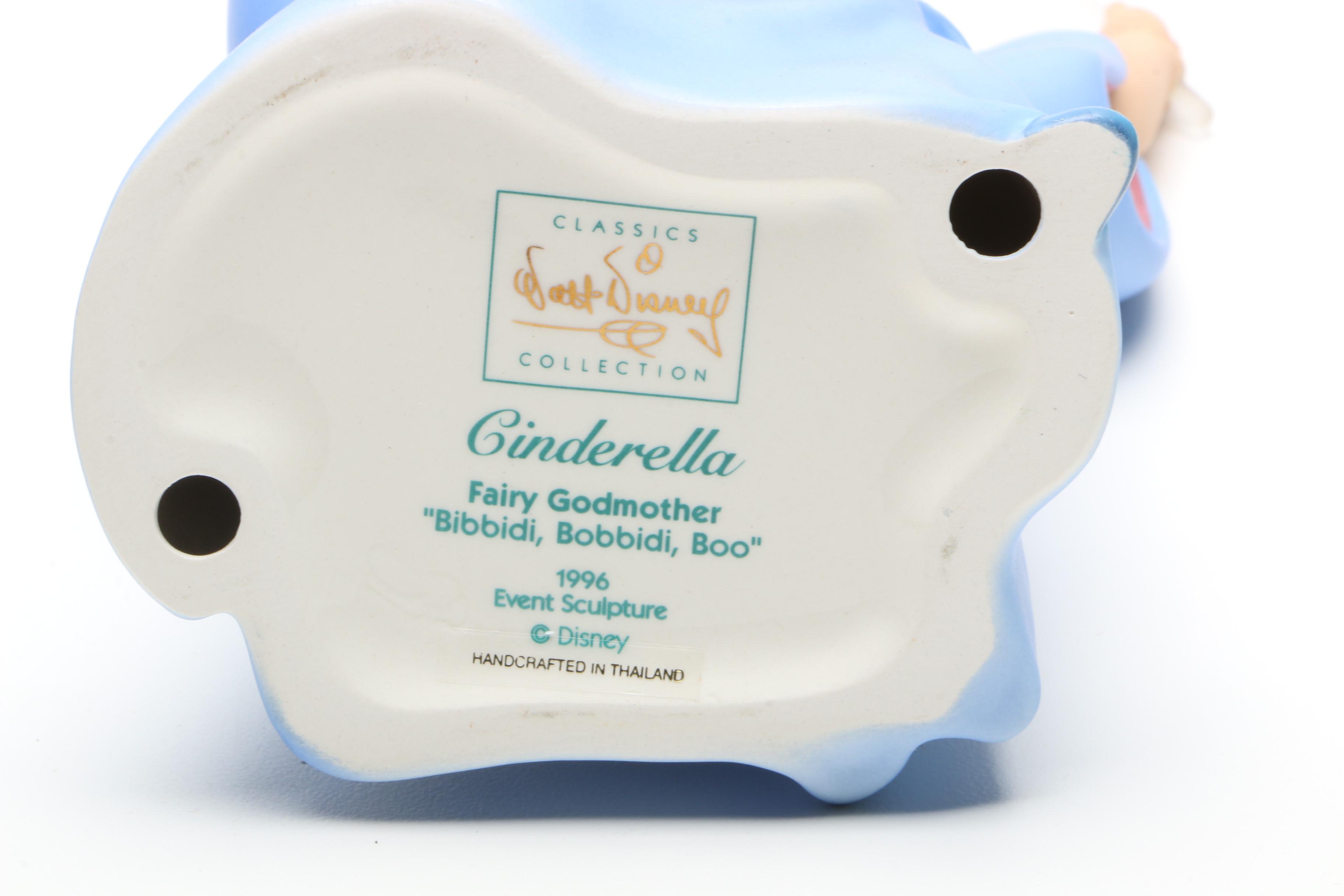 Classic Disney Figurines Including "The Fairy Godmother" from Cinderella