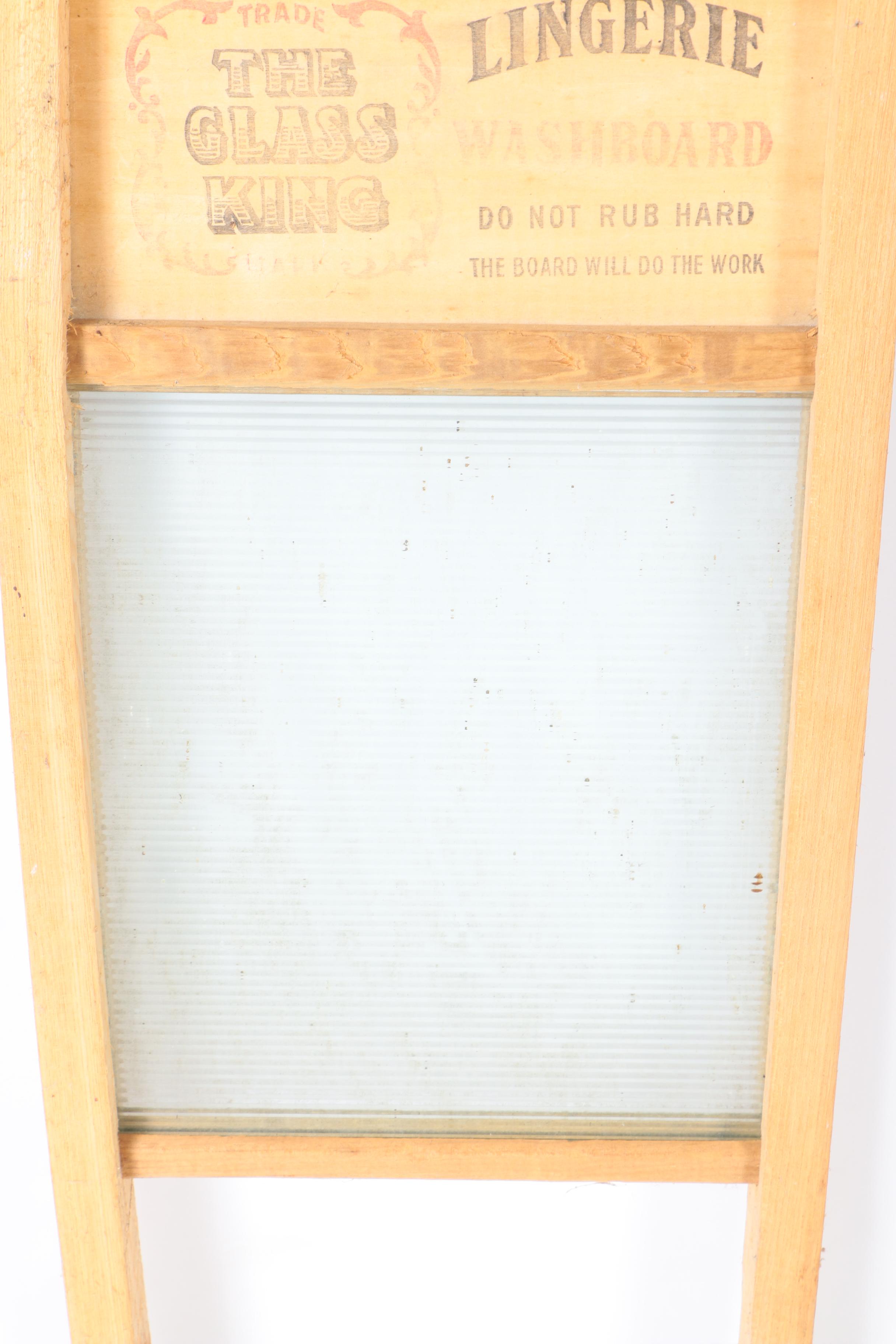Vintage National Washboard Co. No. 863 Glass and Wood Washboard