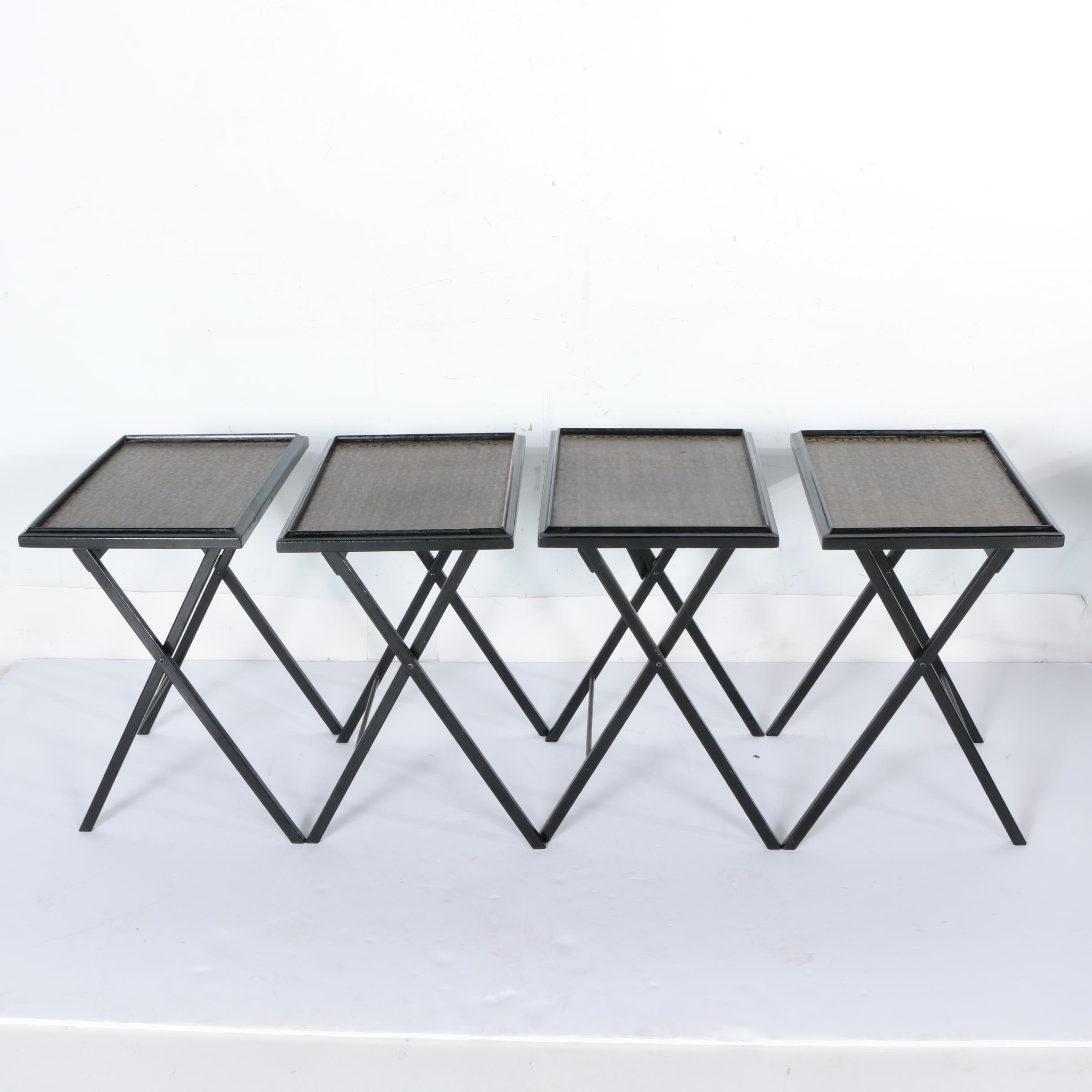Mid Century Modern Folding Tray Table Set by Artex