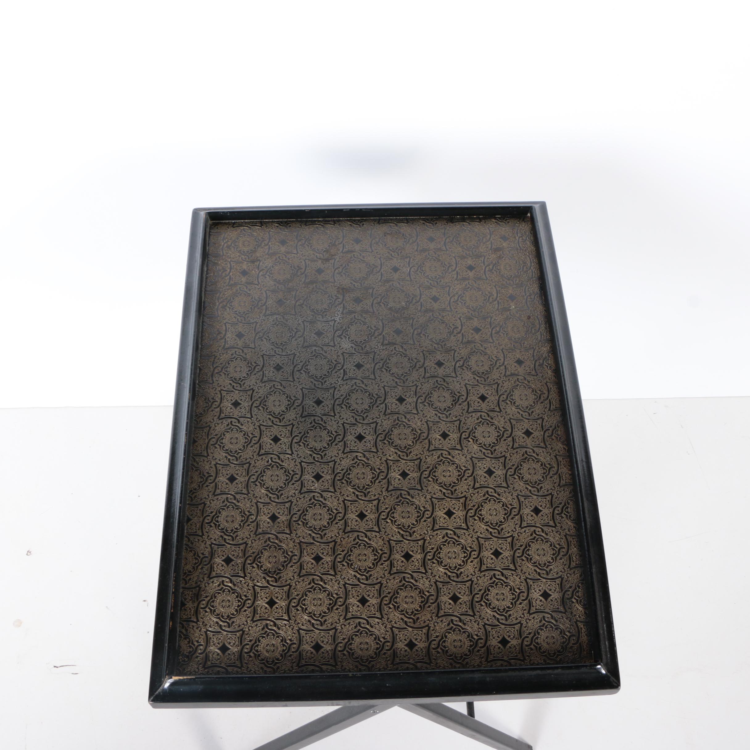 Mid Century Modern Folding Tray Table Set by Artex