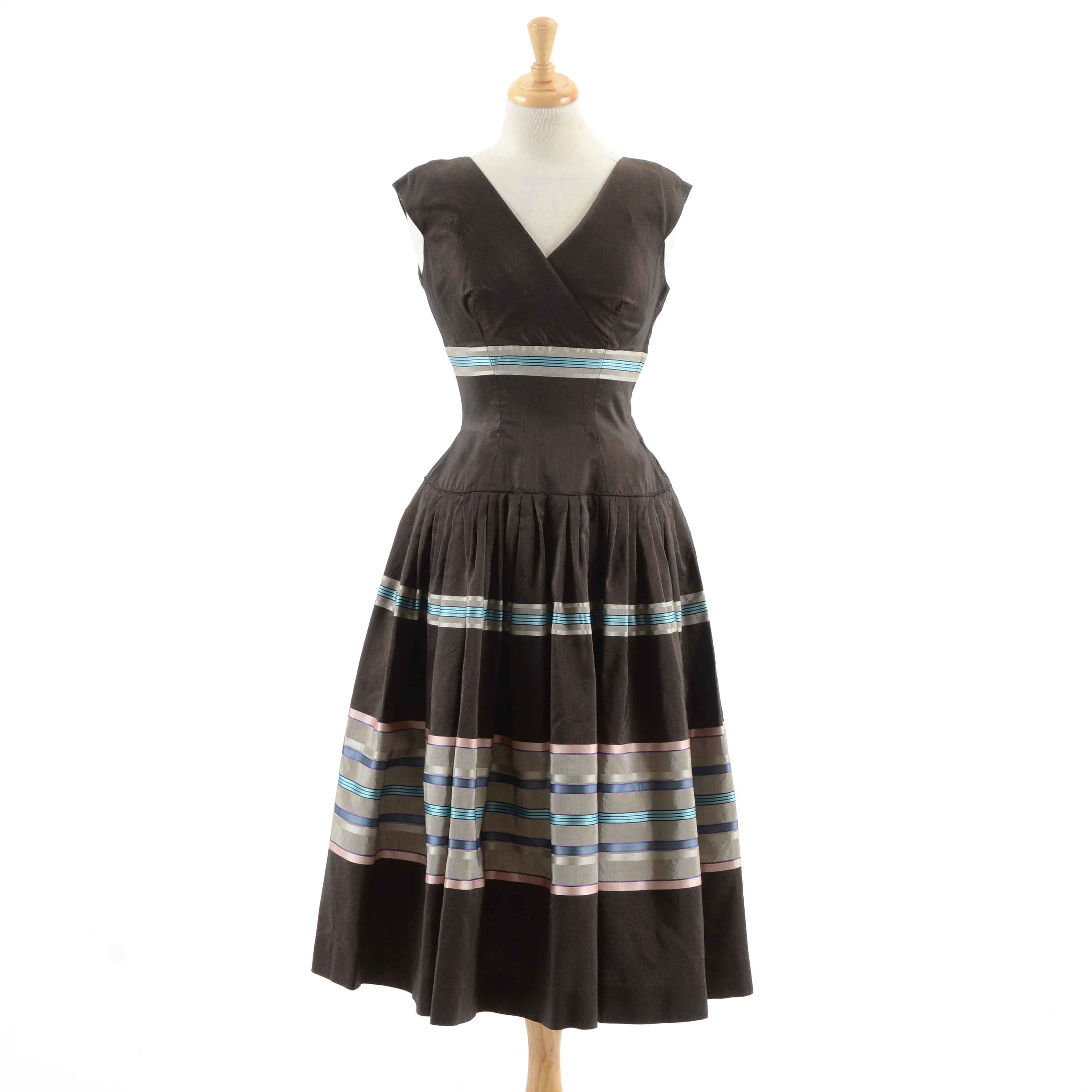 Vintage 1950s Detrano Original Dress with Petticoat