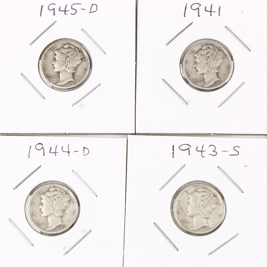 1940 to 1945 Silver Quarter and Dime Collection