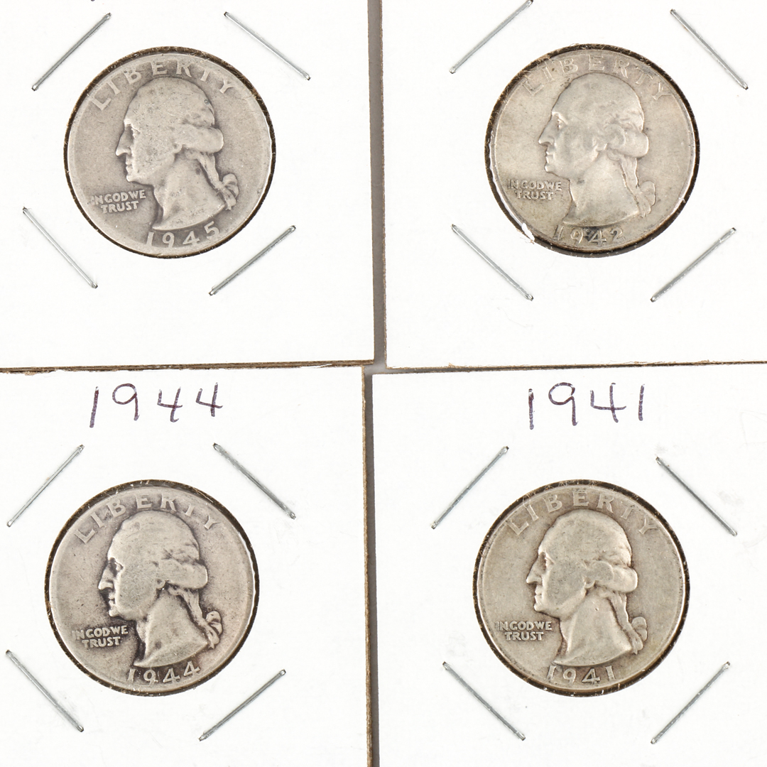 1940 to 1945 Silver Quarter and Dime Collection