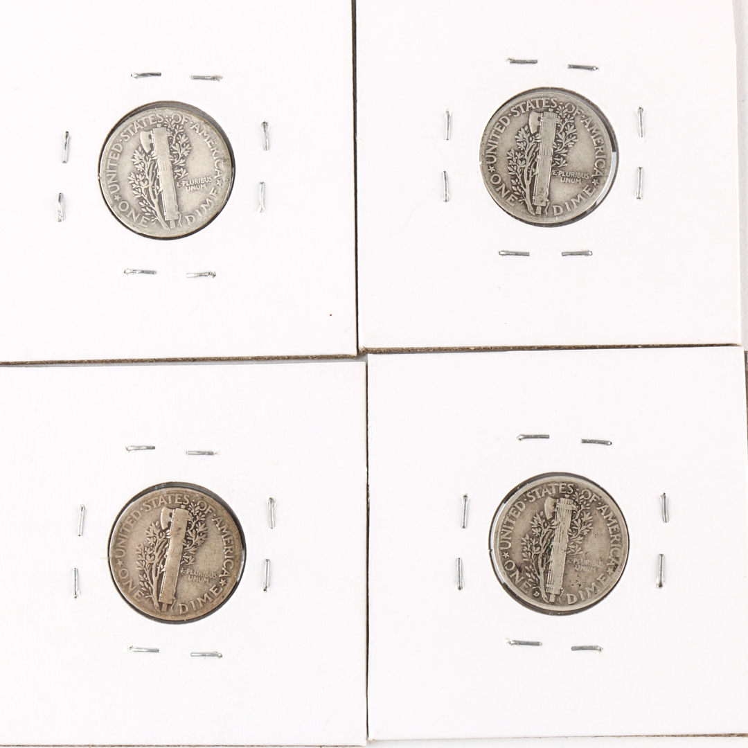 Fifteen Sequential with All Mints Silver Mercury Dimes 1935 - 1939