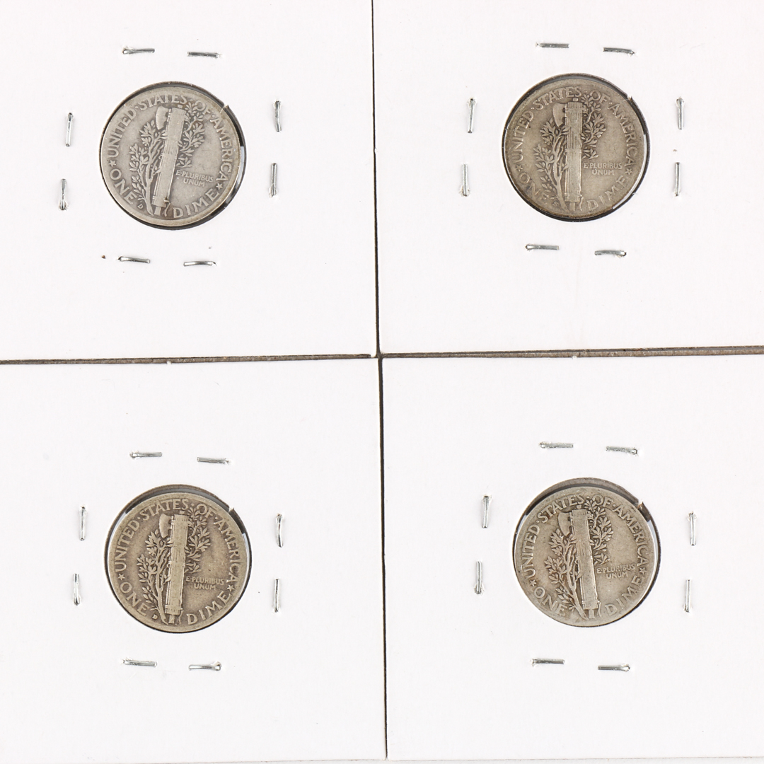 Fifteen Sequential with All Mints Silver Mercury Dimes 1935 - 1939