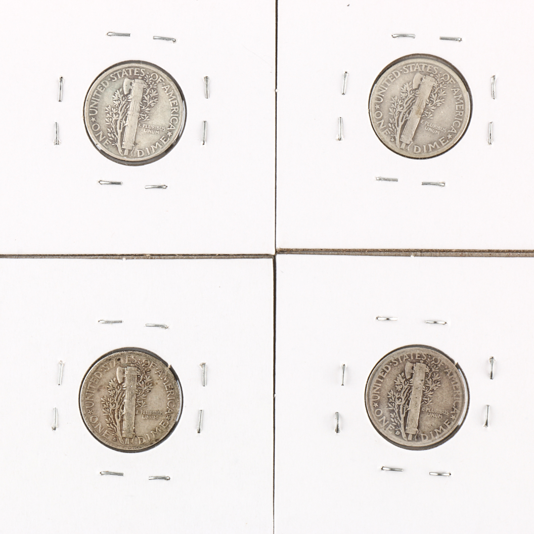 Fifteen Sequential with All Mints Silver Mercury Dimes 1935 - 1939