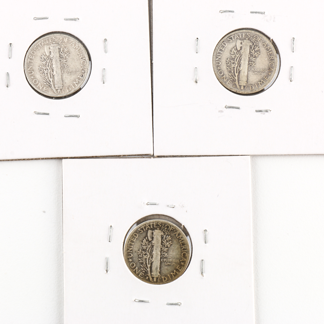 Fifteen Sequential with All Mints Silver Mercury Dimes 1935 - 1939