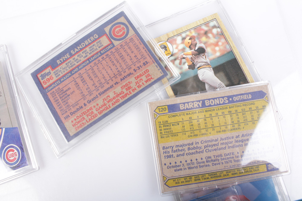 1980s and 1990s Baseball Cards Featuring Barry Bonds