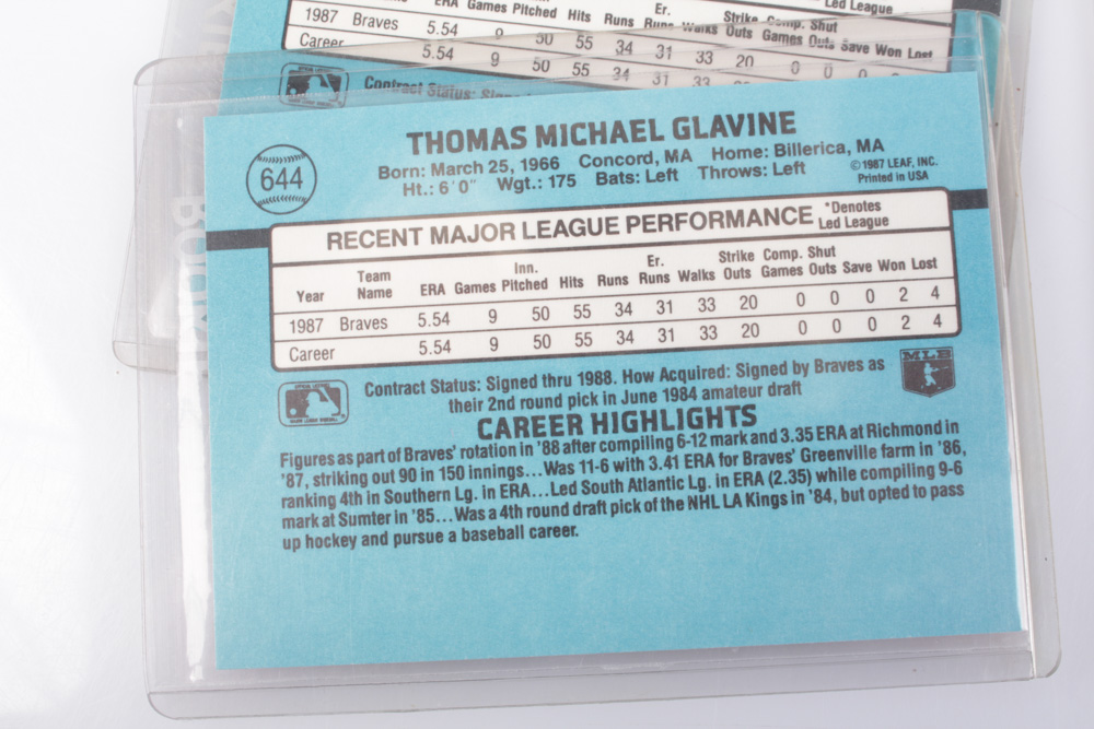 1980s and 1990s Baseball Cards Featuring Barry Bonds