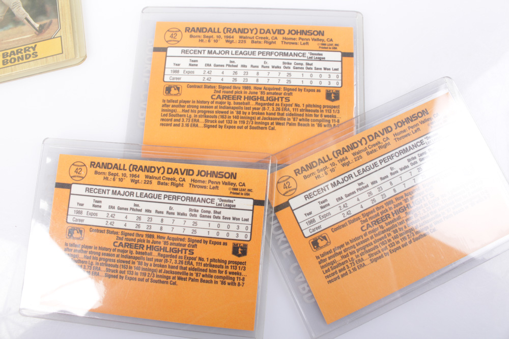 1980s and 1990s Baseball Cards Featuring Barry Bonds