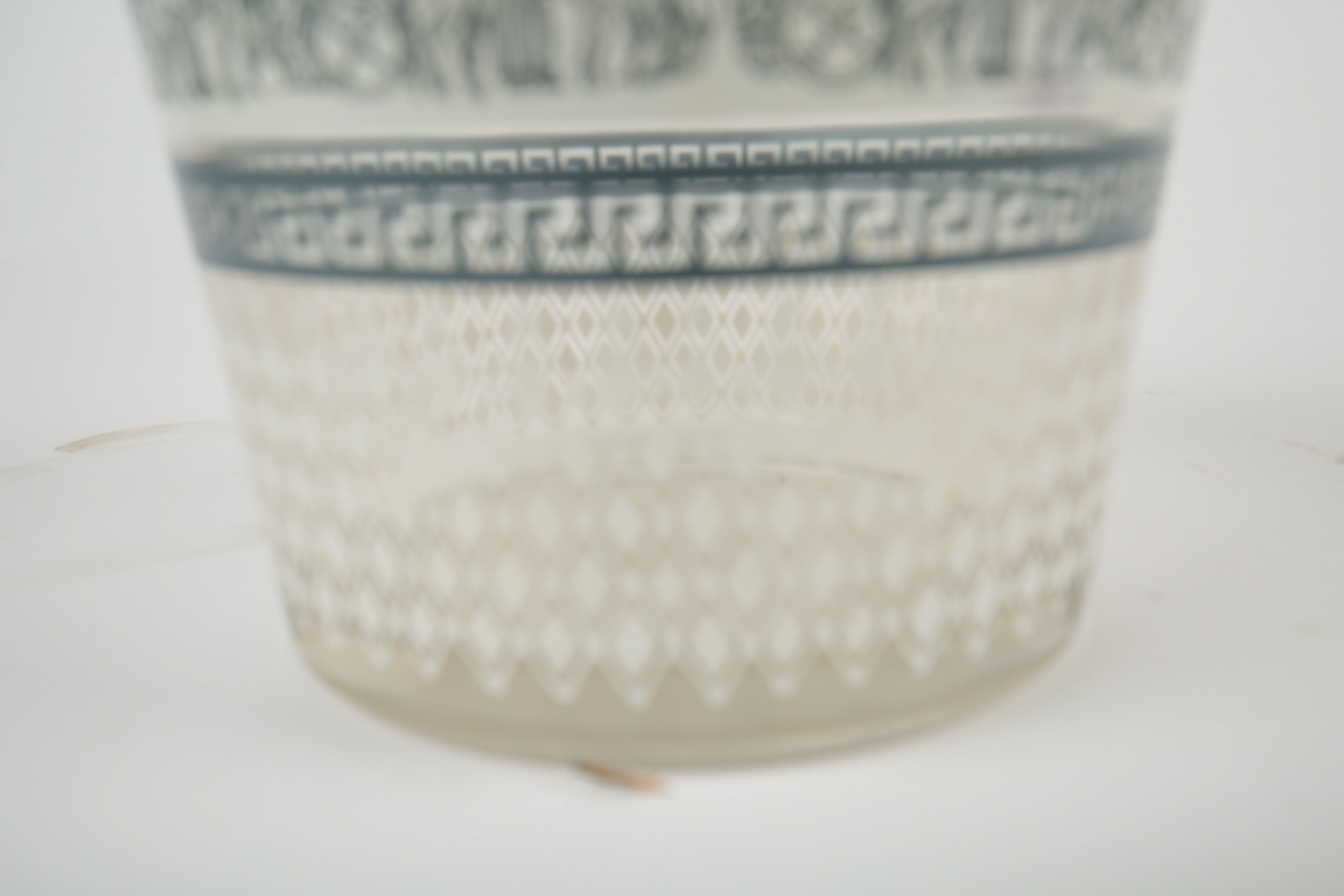 Mid-Century Jeannette Glass "Patrician" Ice Bucket with Grecian Motif