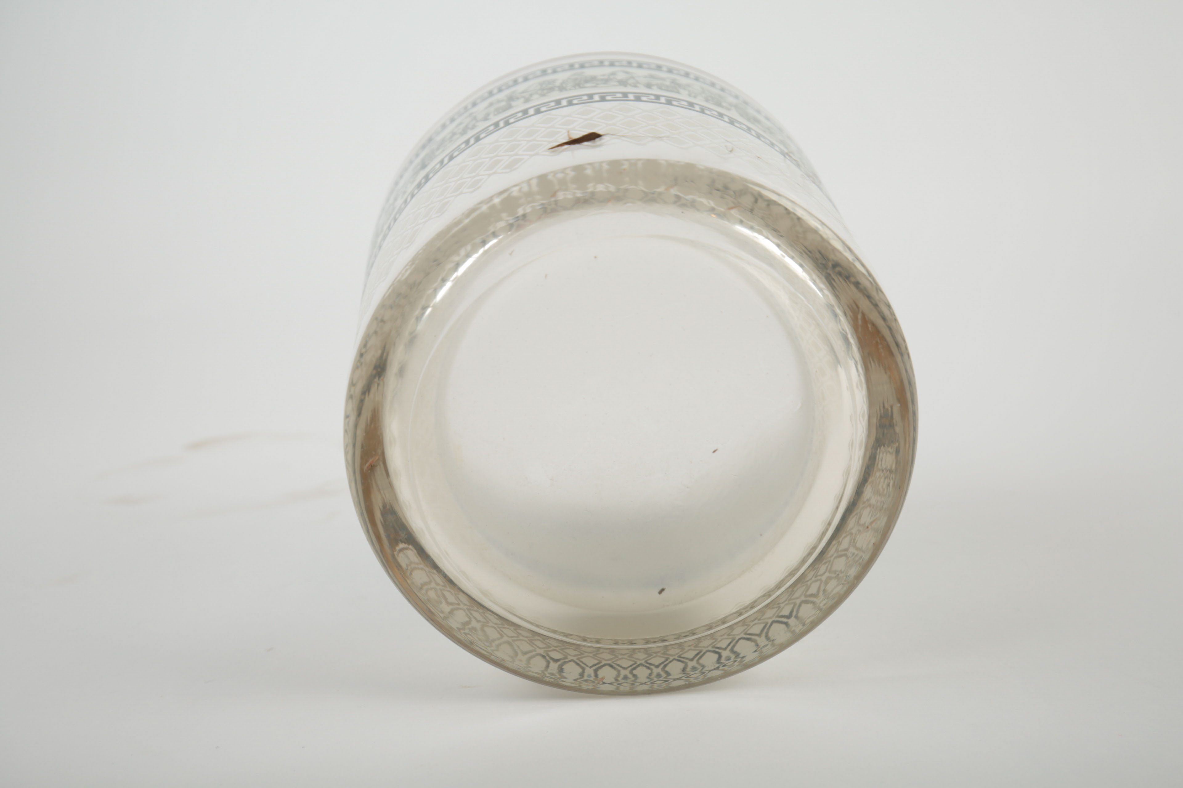 Mid-Century Jeannette Glass "Patrician" Ice Bucket with Grecian Motif