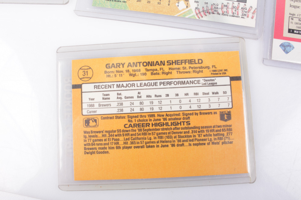 1980s and 1990s Baseball Cards Featuring Barry Bonds