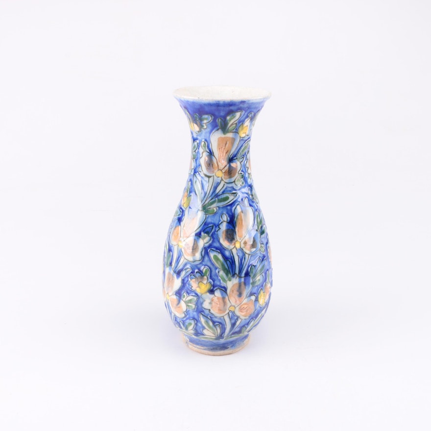 Hand-Painted Middle Eastern Faïence Vase
