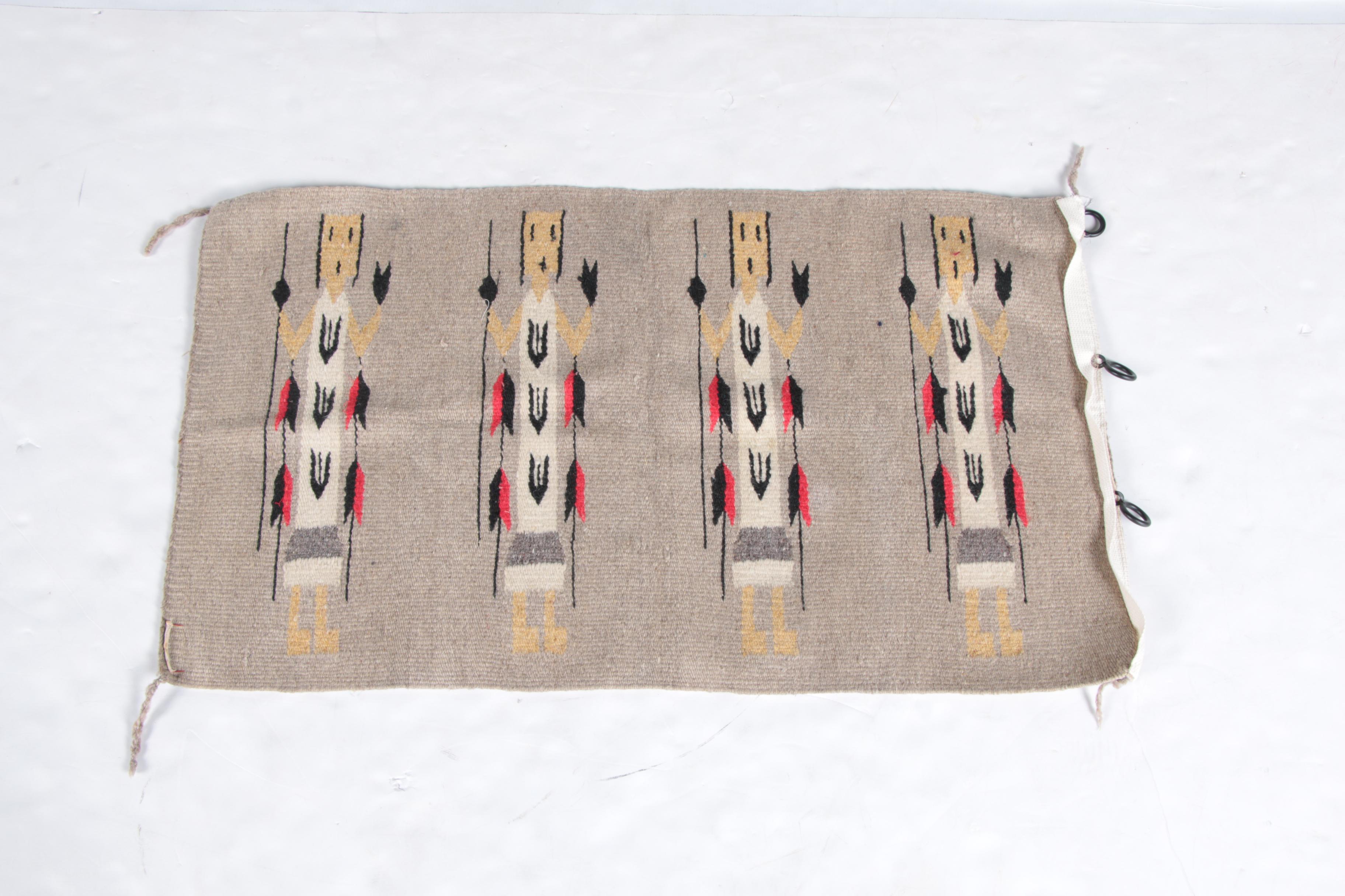 Handwoven Navajo Yei Wool Accent Rug