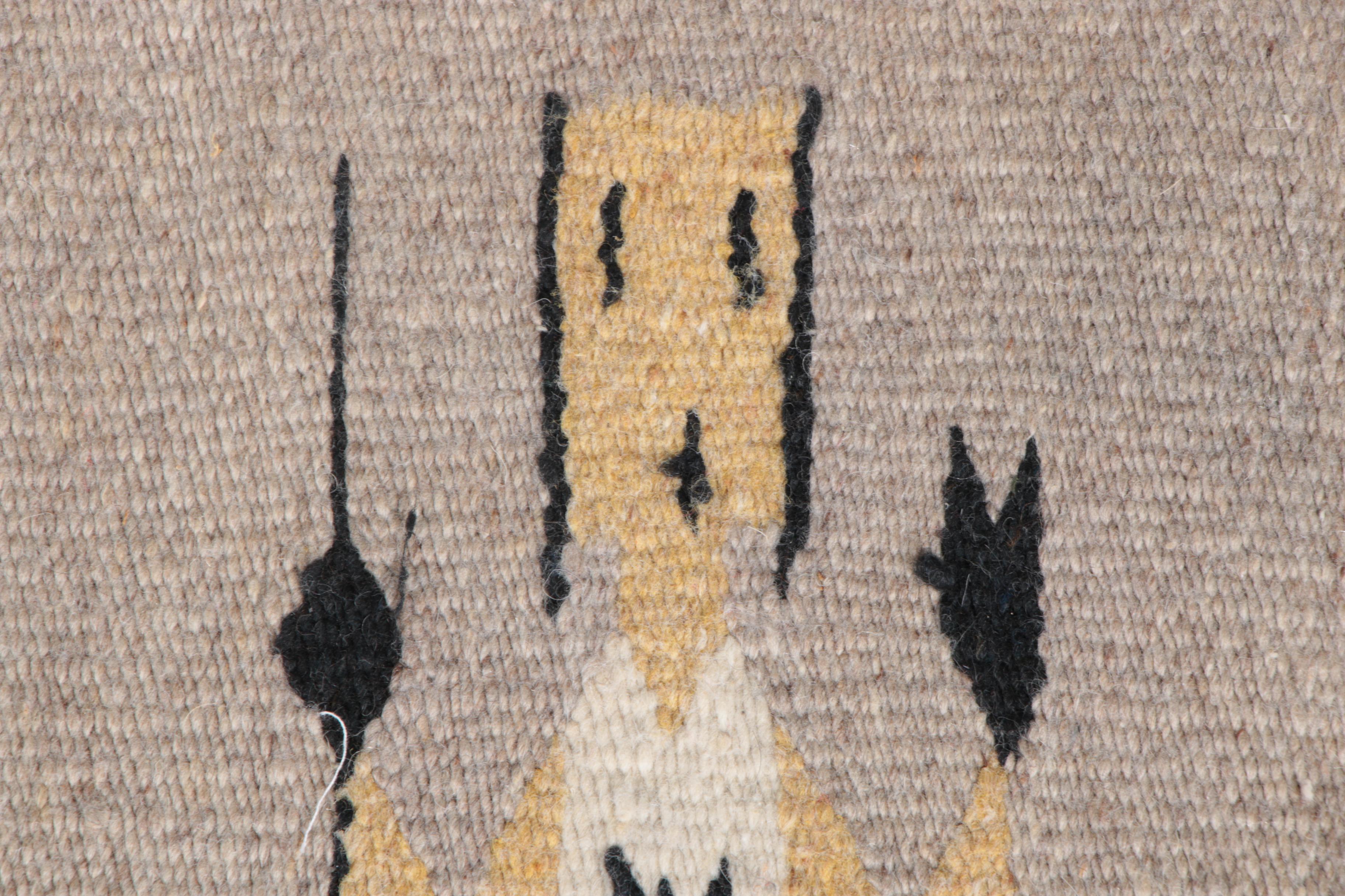 Handwoven Navajo Yei Wool Accent Rug