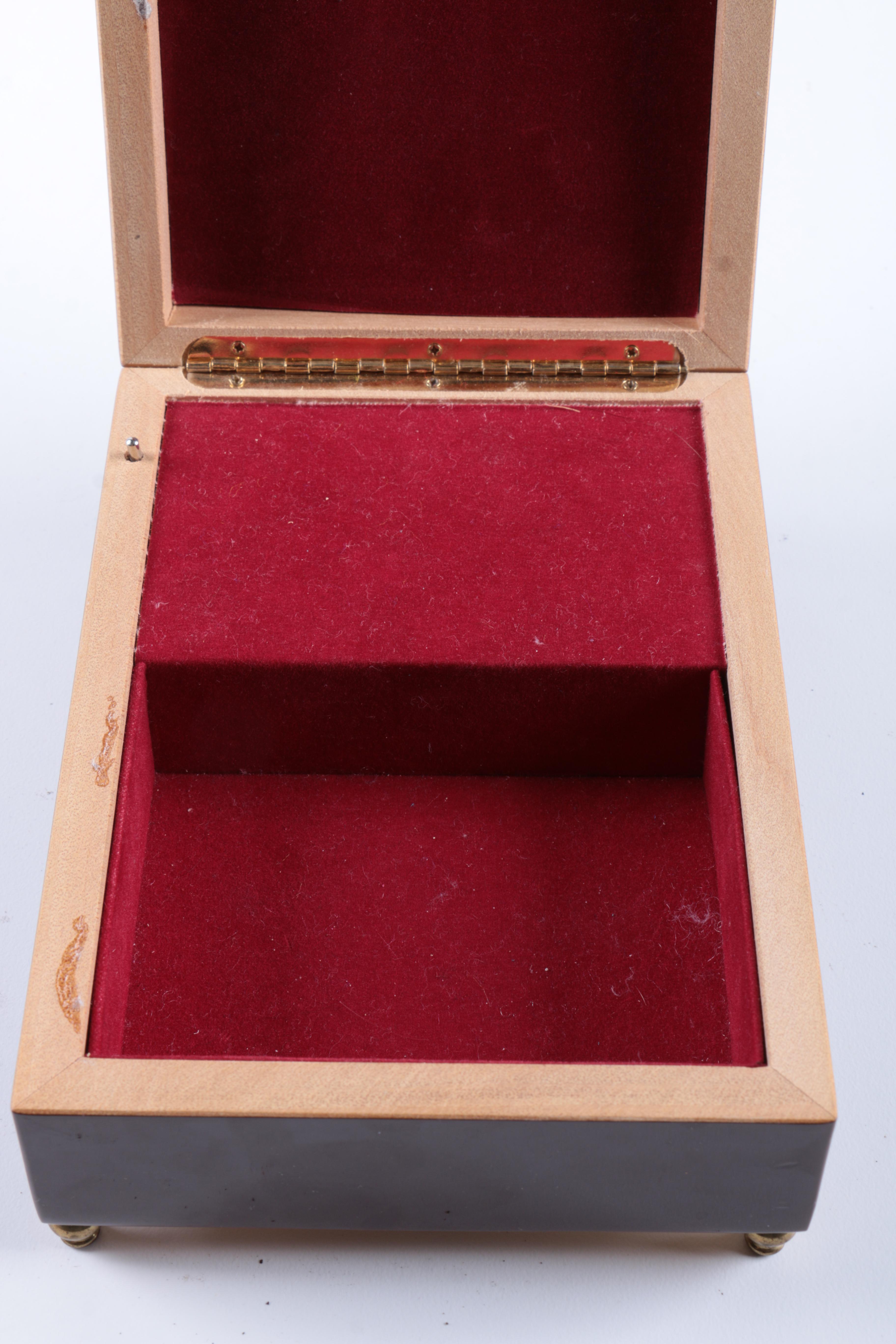 Children's Garment Bag, Music Box, and Blocks