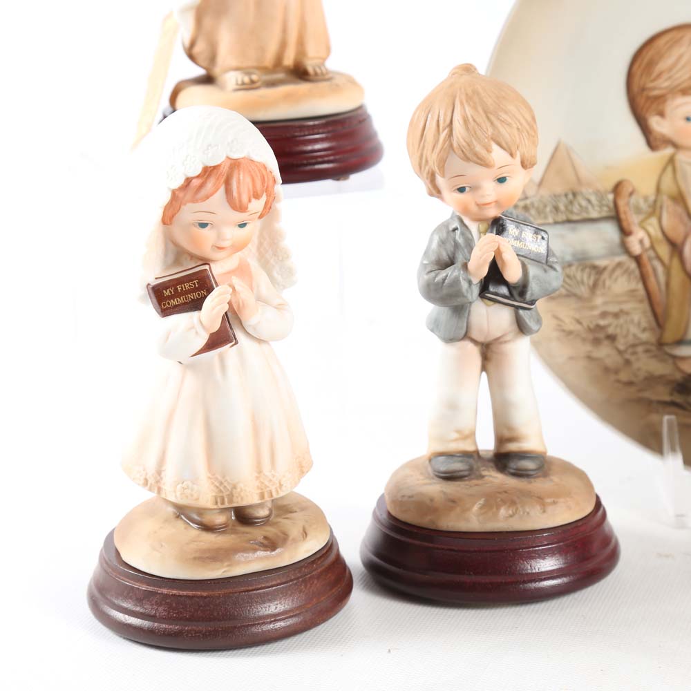 Enesco "Little Bible Friends" Figurines and Plates