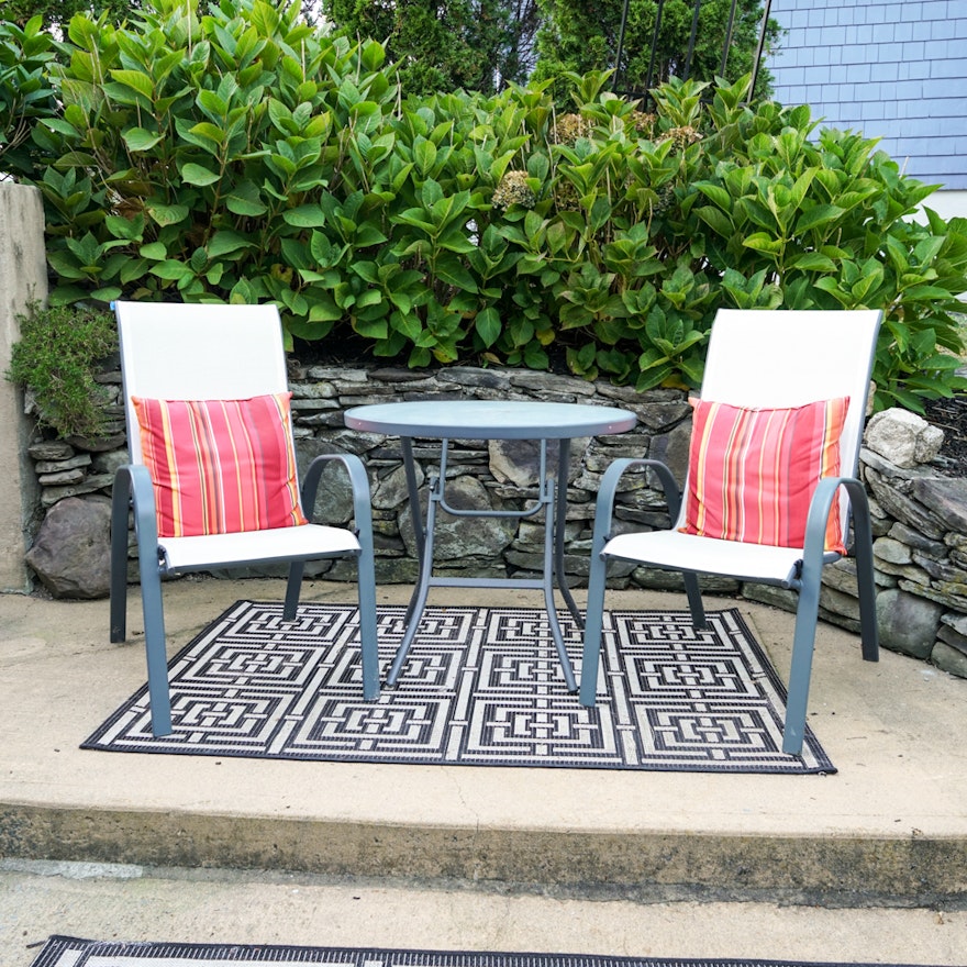 Room Essentials Sling Patio Chairs with Glass Top Table