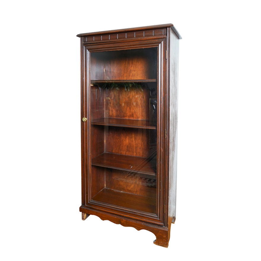 Vintage Mahogany Glass Front Bookcase