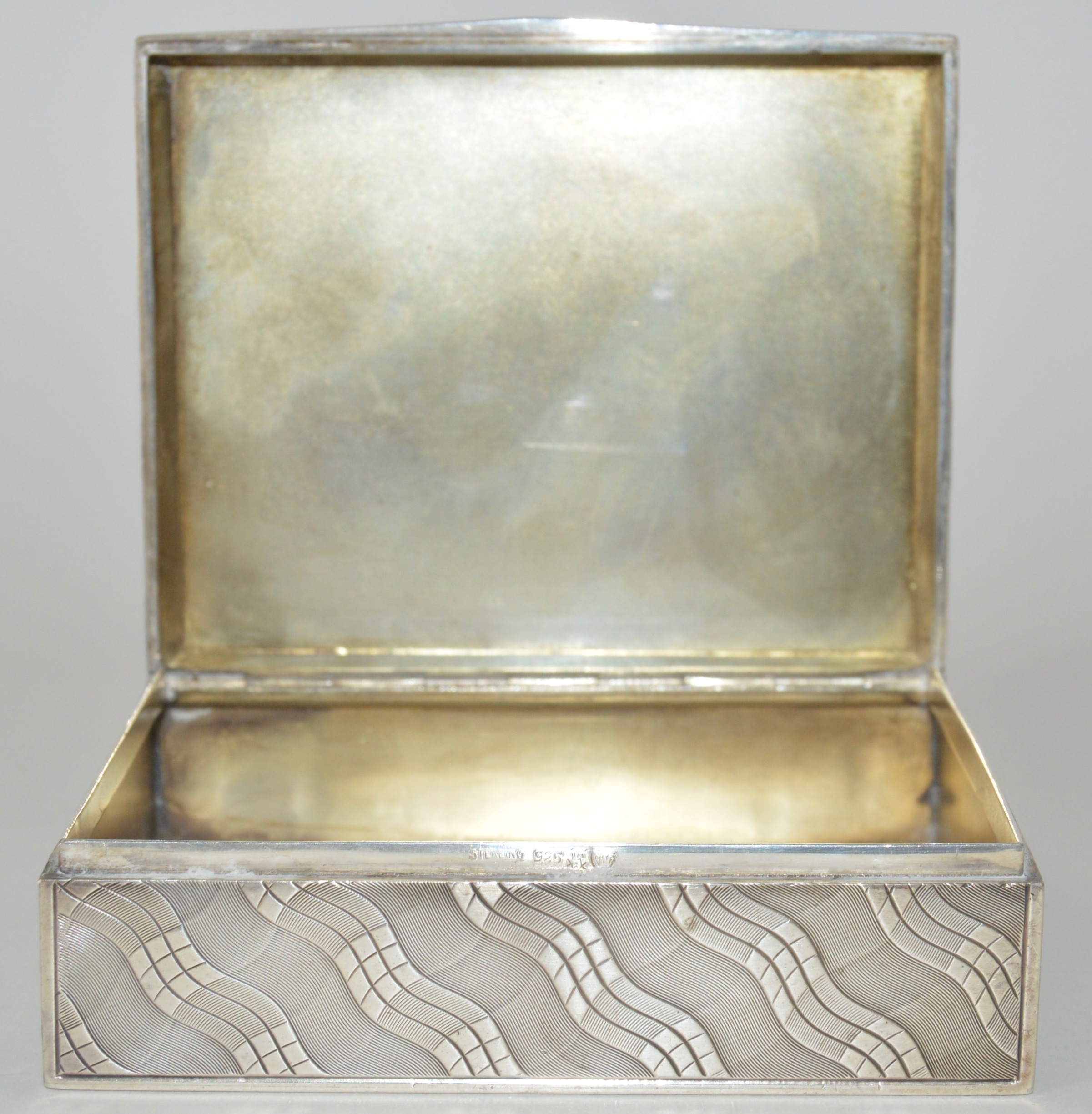Sterling Silver Engraved Trinket Box