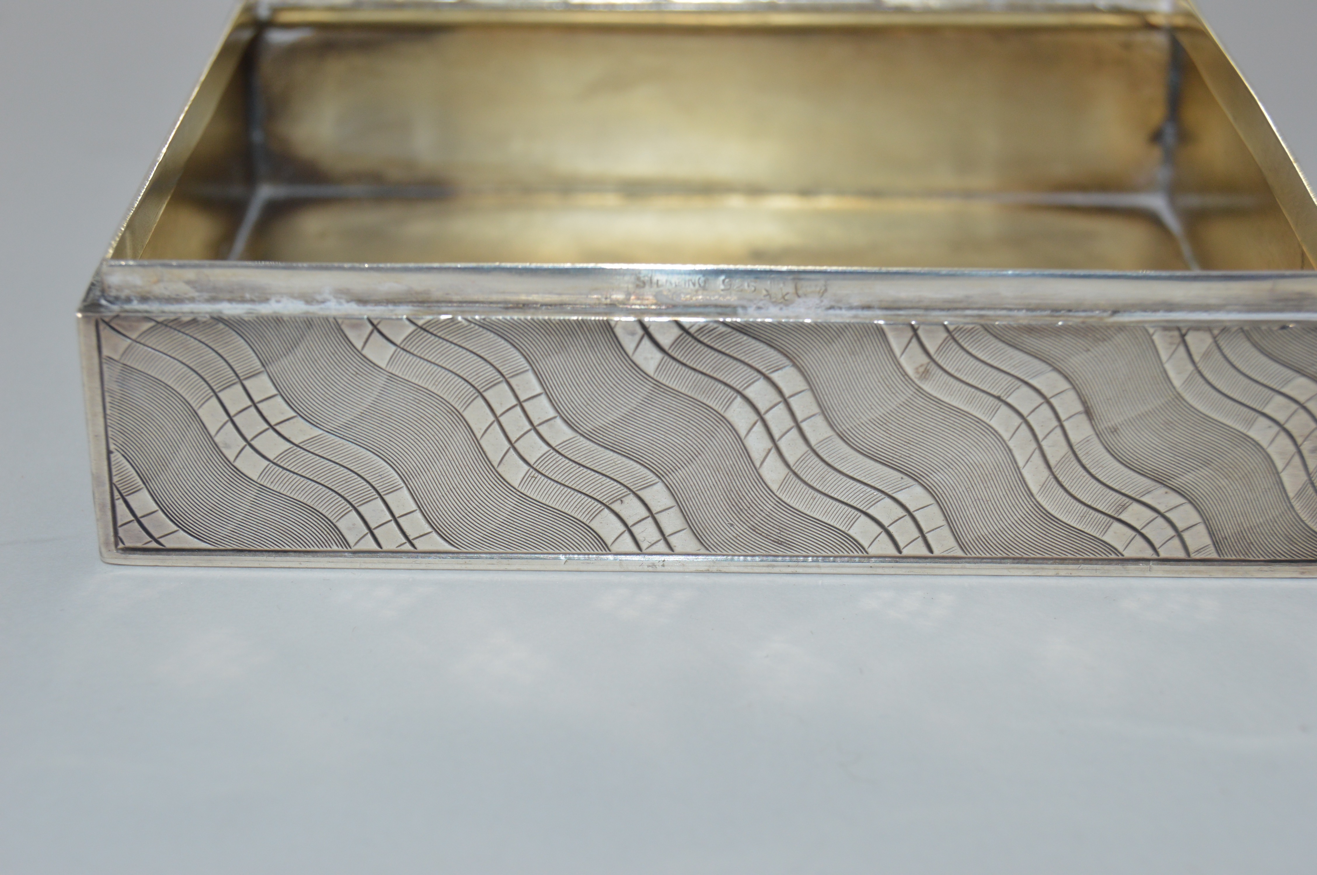 Sterling Silver Engraved Trinket Box