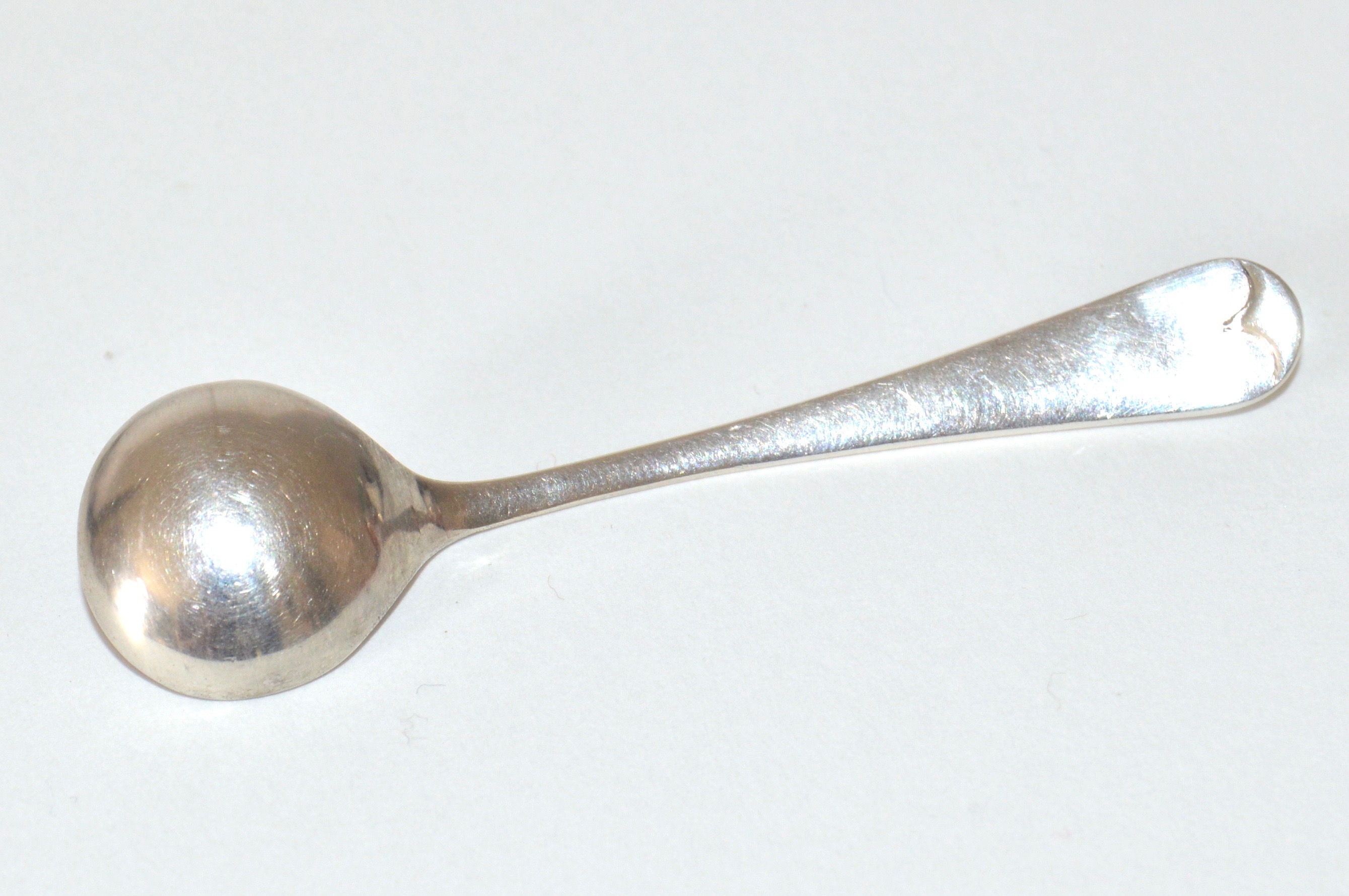 Sterling Silver Dish and Miniature 800 Silver Spoon