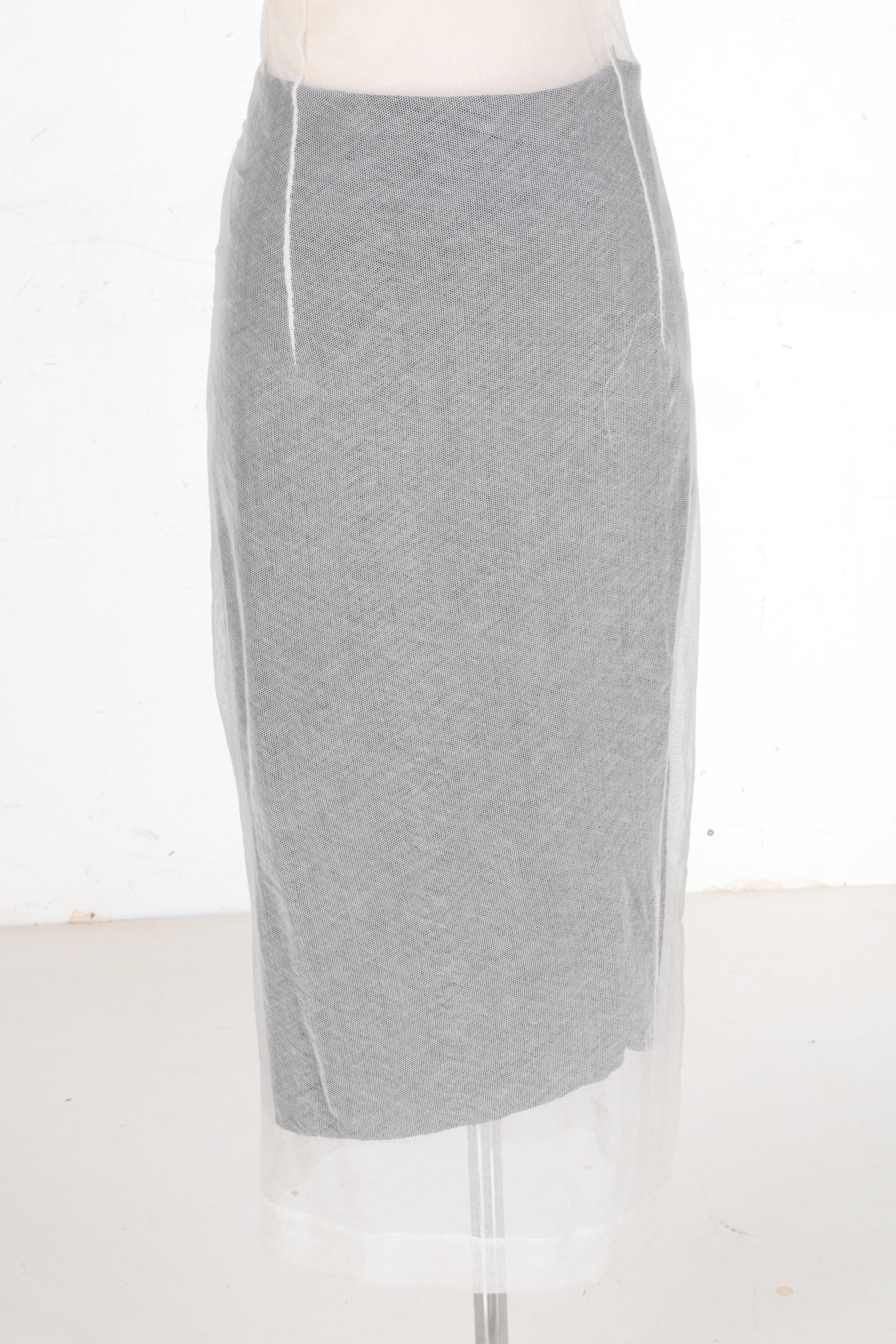 Dolce & Gabbana White Mesh Dress with Black Slip