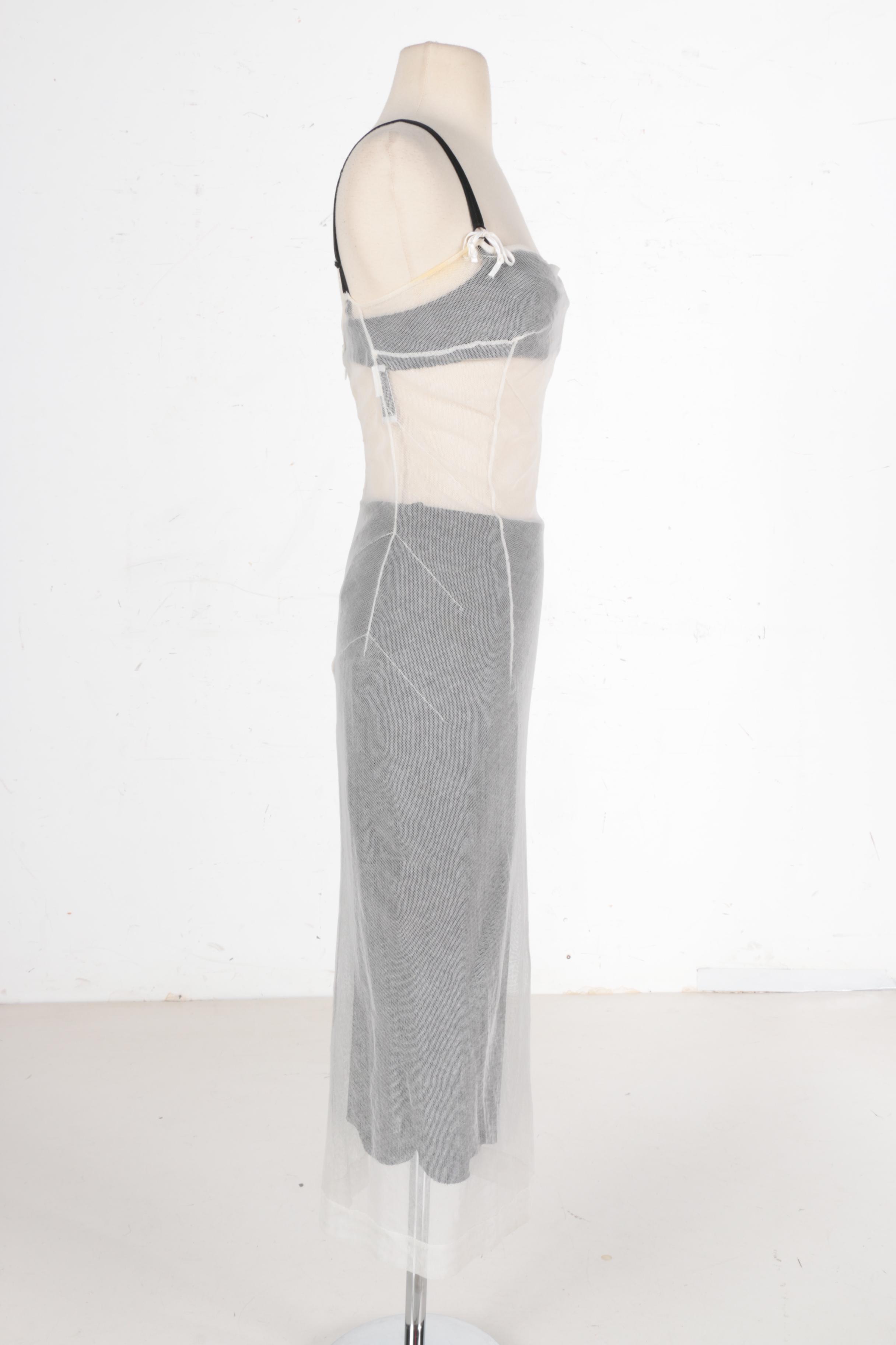 Dolce & Gabbana White Mesh Dress with Black Slip