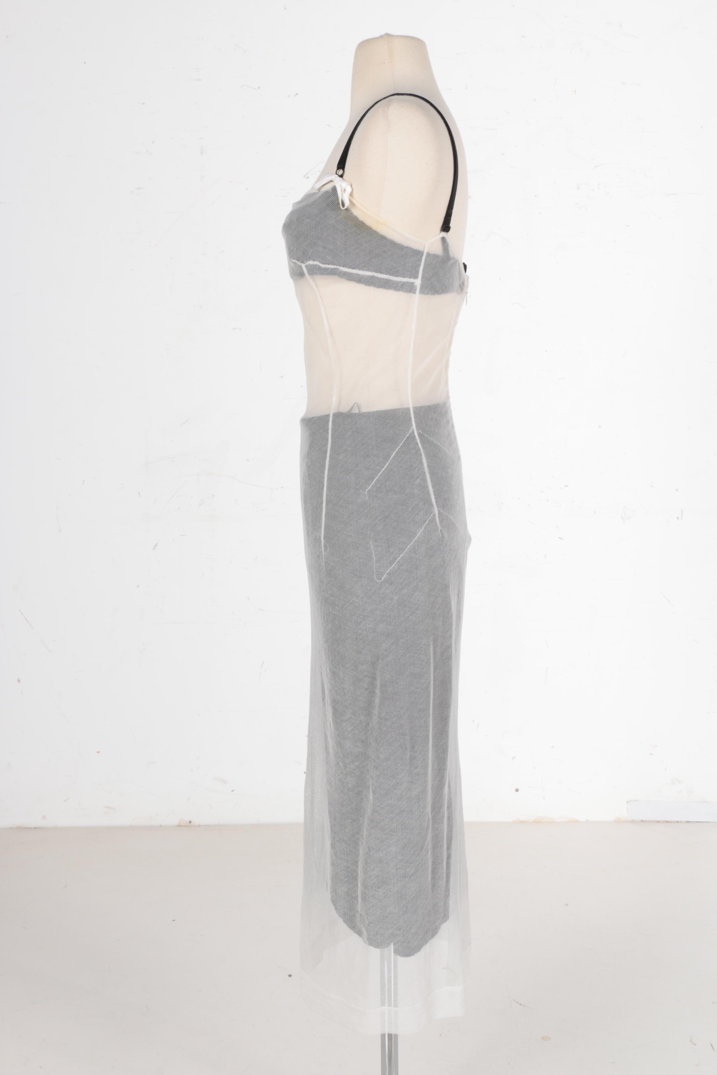 Dolce & Gabbana White Mesh Dress with Black Slip