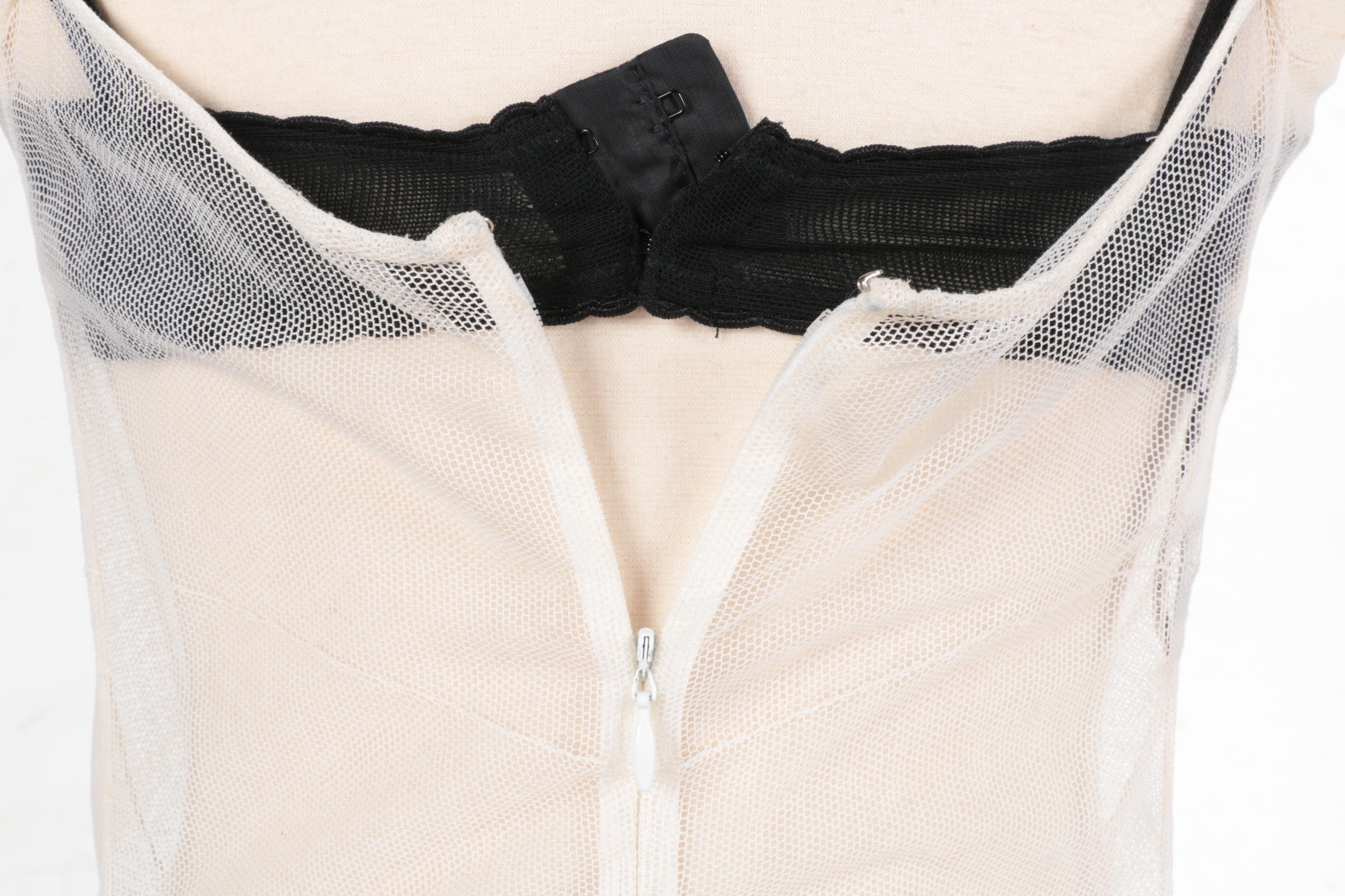 Dolce & Gabbana White Mesh Dress with Black Slip