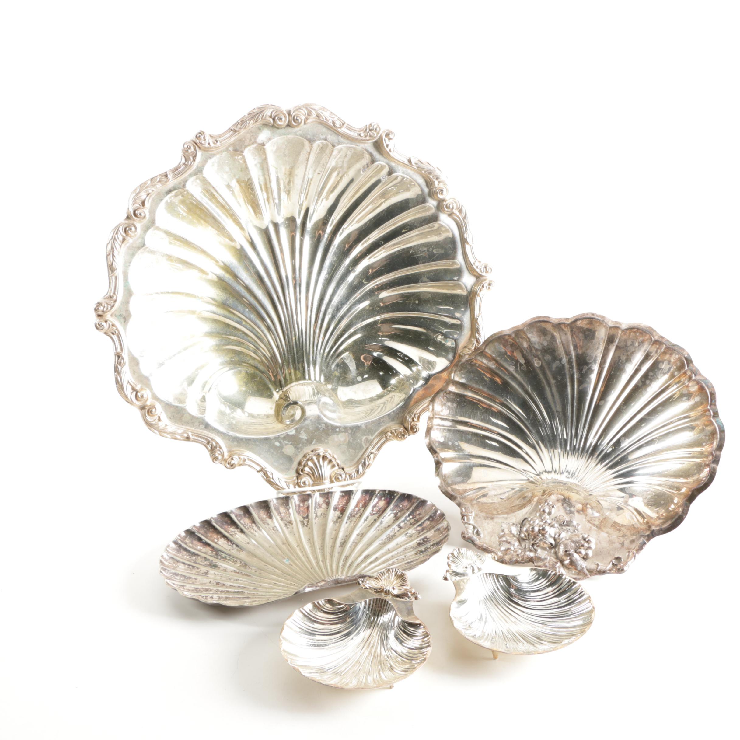 Clam Shell Silver Plate Serveware with English Silver Mfg. Corp.