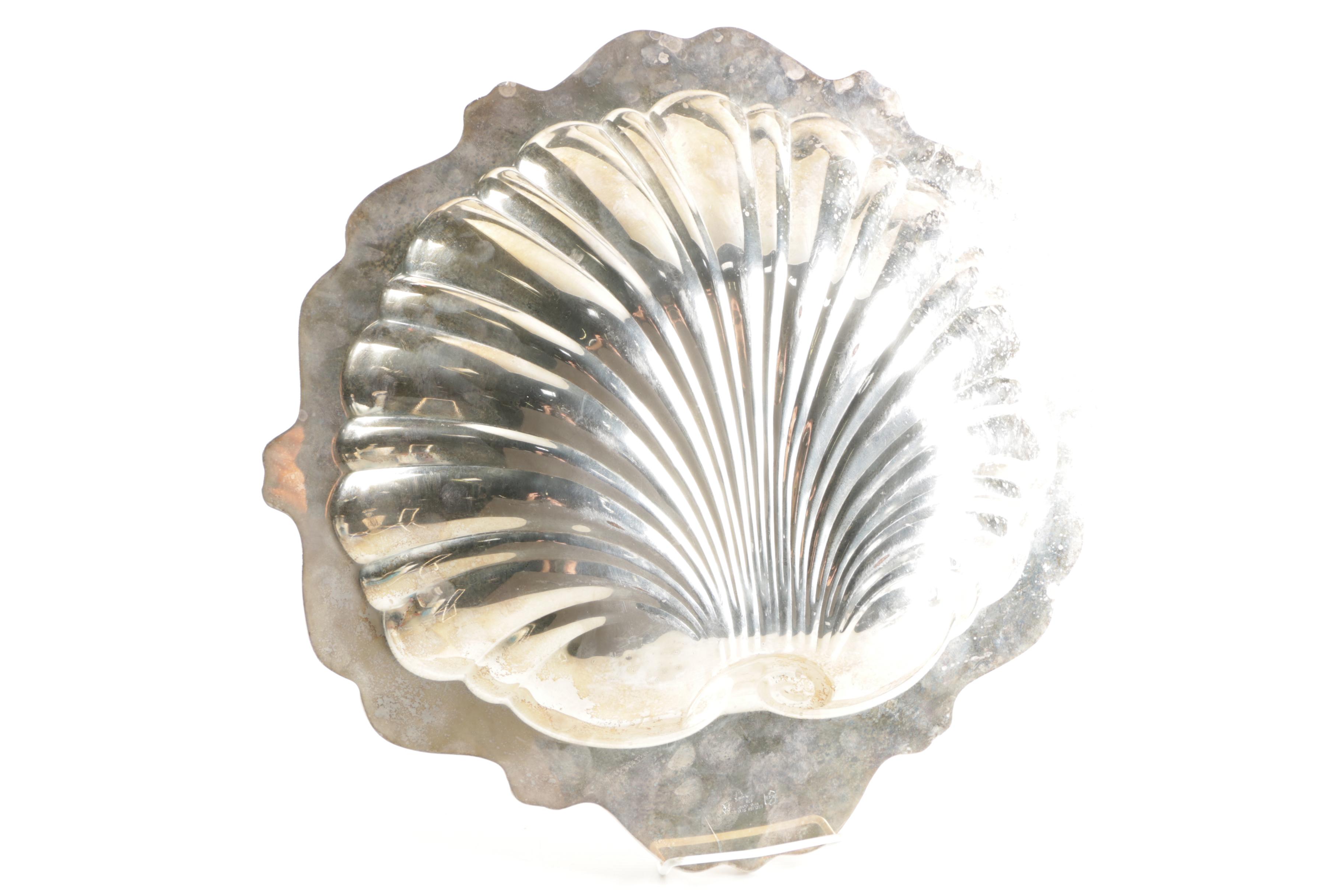 Clam Shell Silver Plate Serveware with English Silver Mfg. Corp.