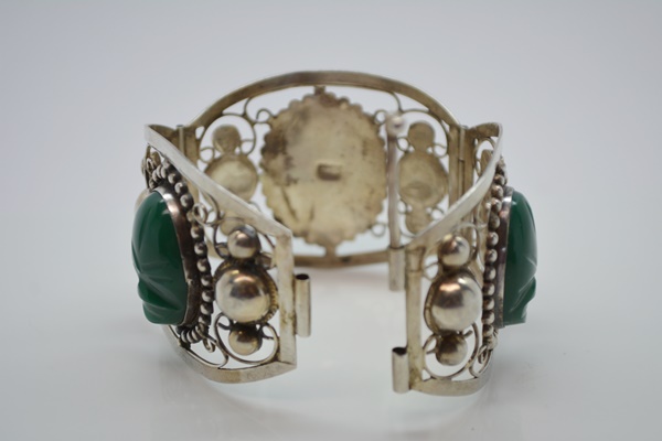 Sterling Silver Carved Resin Bracelet